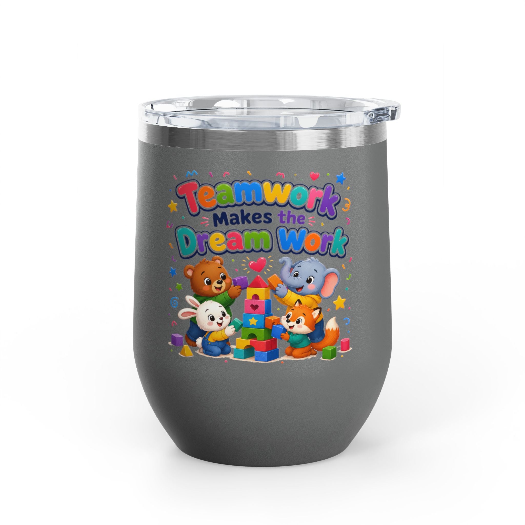 "Teamwork Makes the Dream Work" Kids Animal Stack 12oz