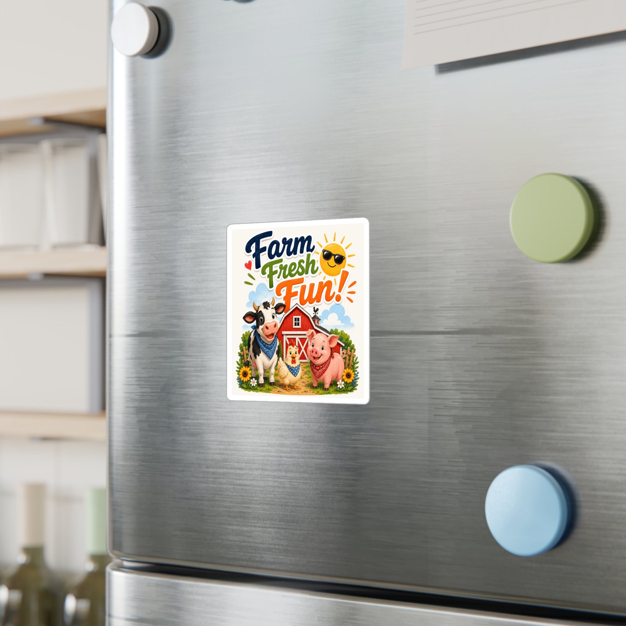 Farm Fresh Fun! Vinyl Sticker — Cute Barnyard Animal Decal