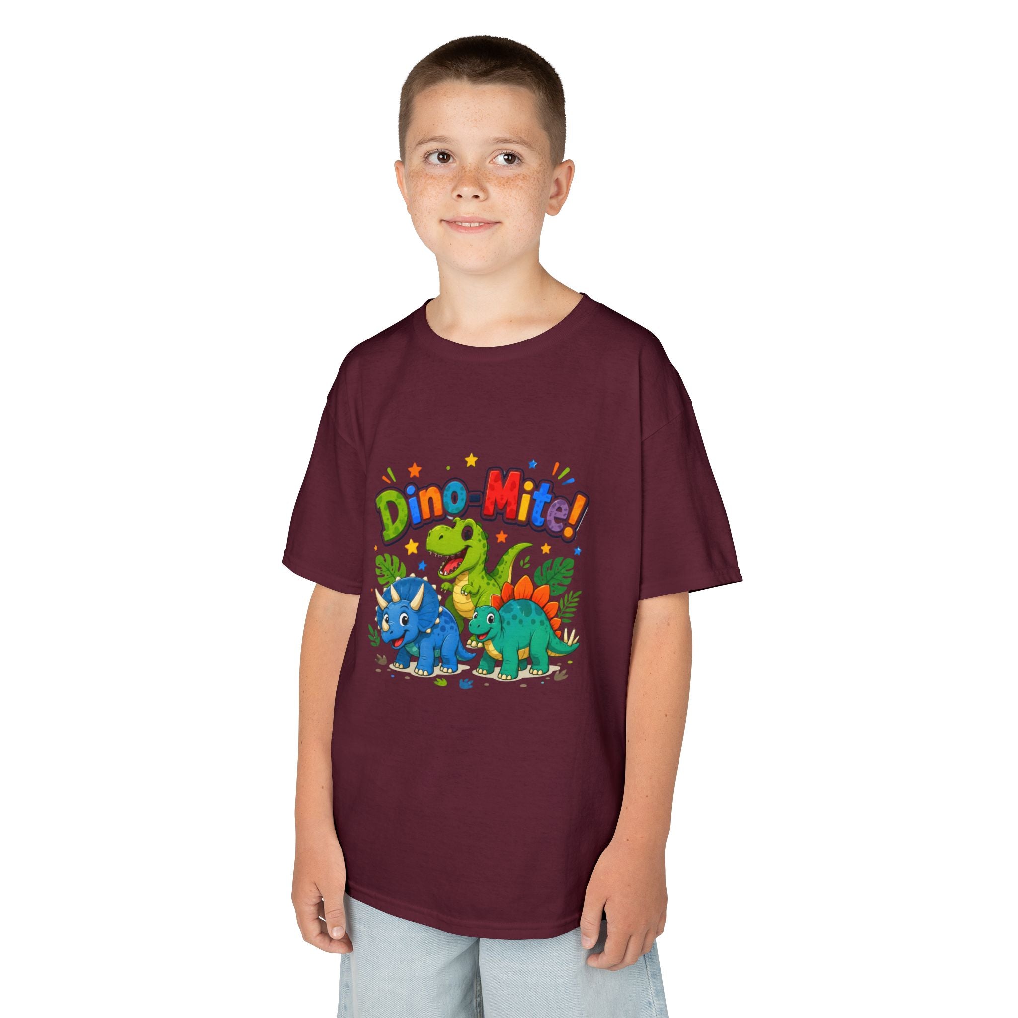 Kids T-Shirt - "Dino-Mite!" Colorful Dino Crew Tee for Toddlers & Kids