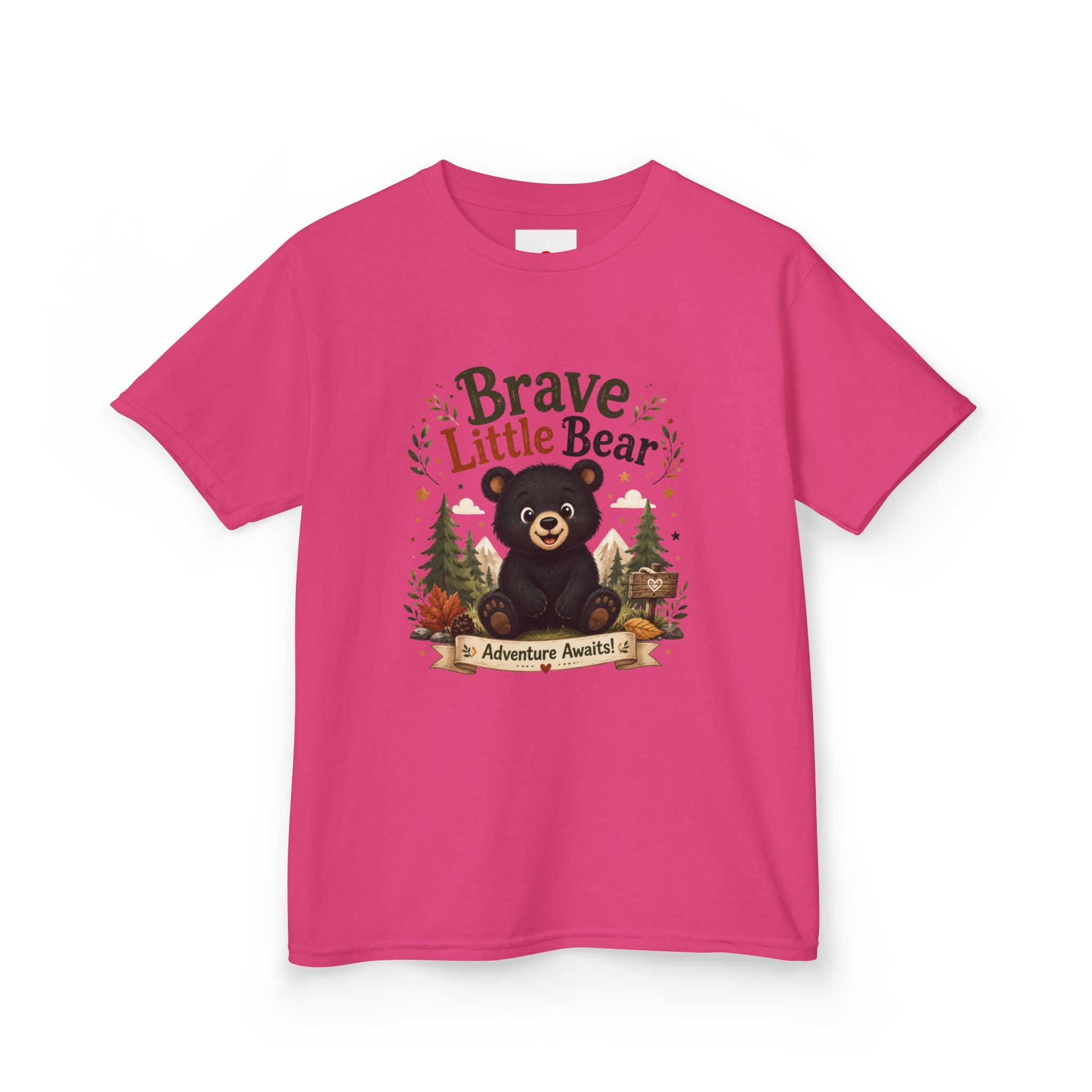 Kids Tee — "Brave Little Bear" Adventure Graphic Shirt