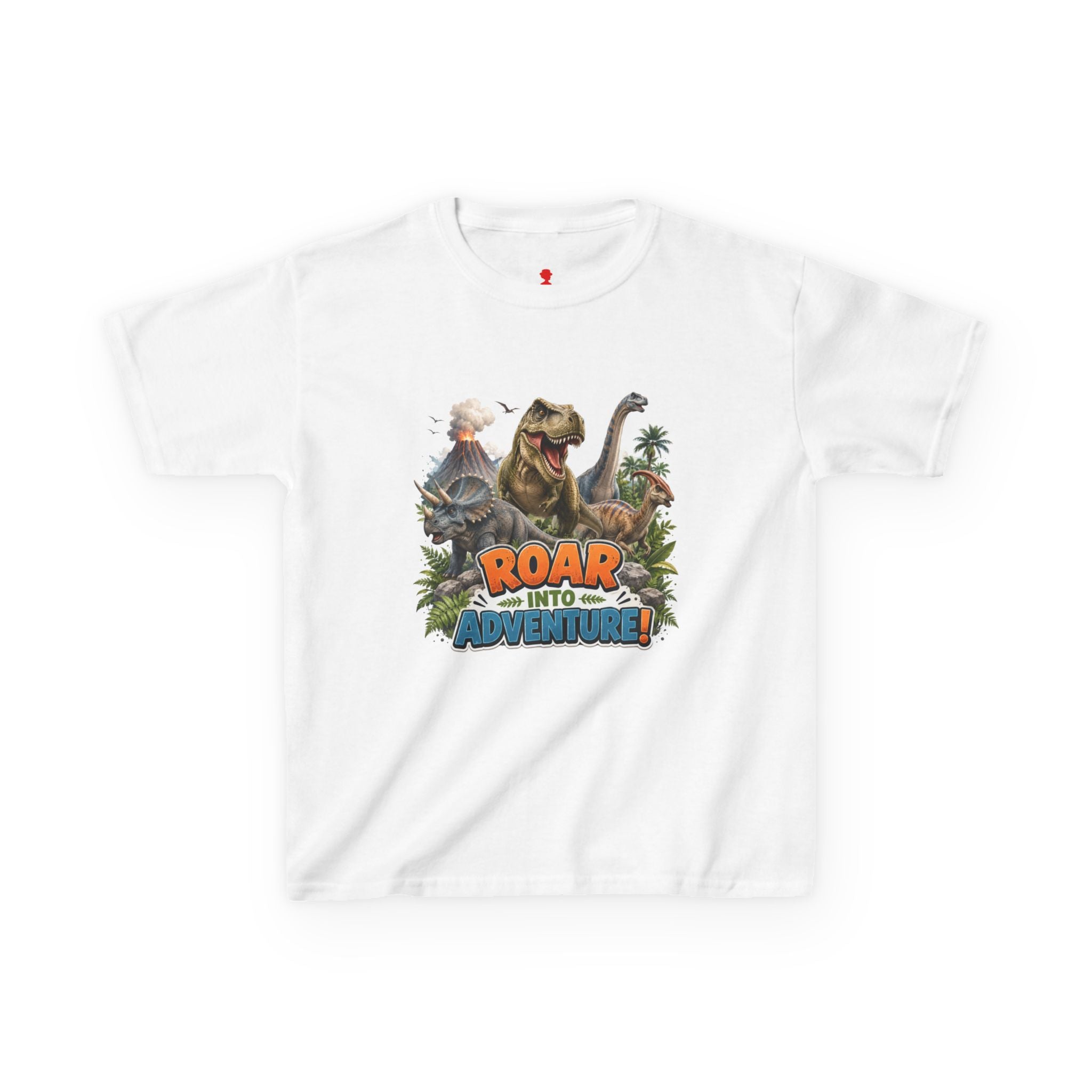 Kids Dinosaur Tee - "Roar Into Adventure" Graphic Shirt for Boys & Girls
