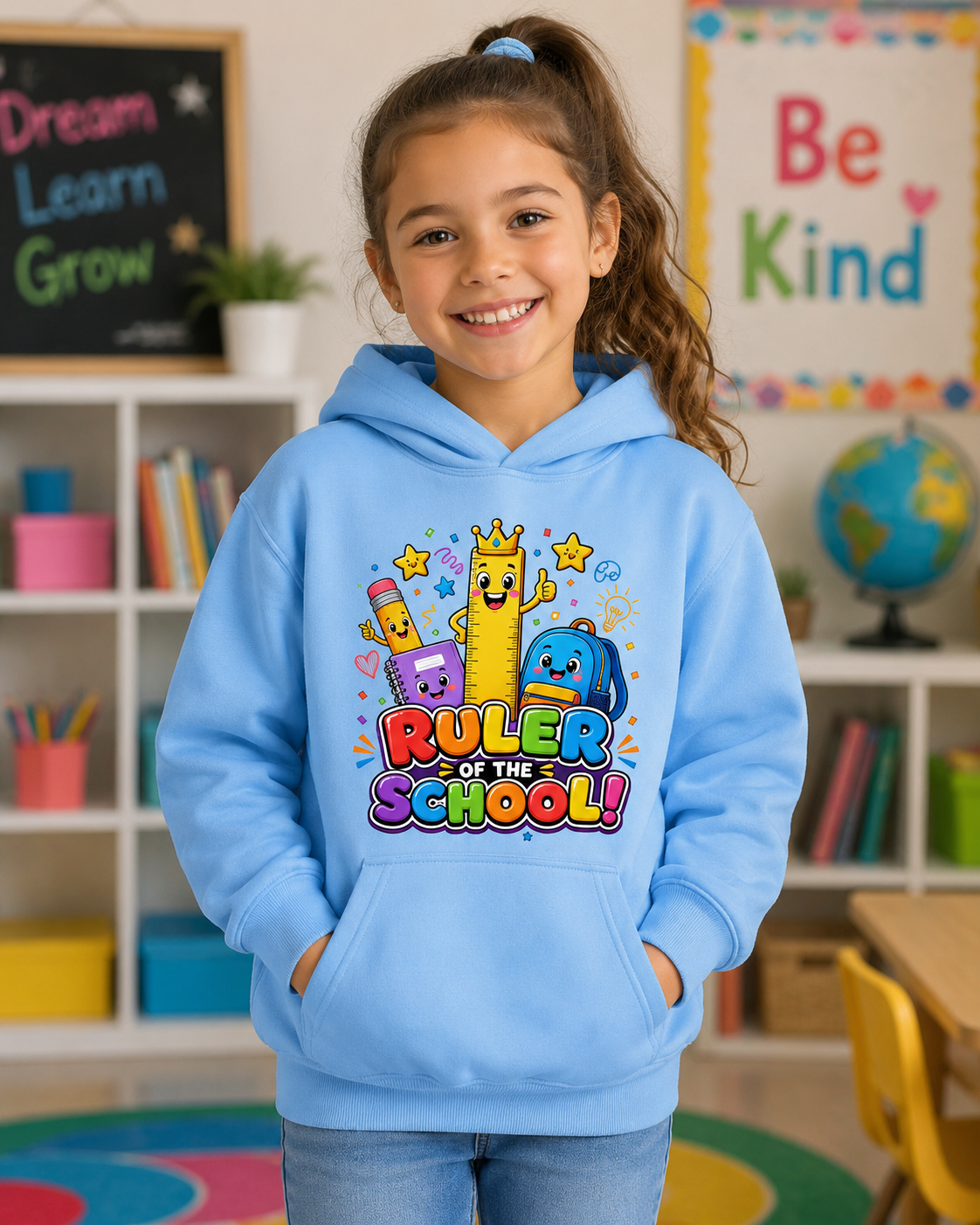 Ruler of the School Kids Hoodie — Cute Back-to-School Graphic Pullover