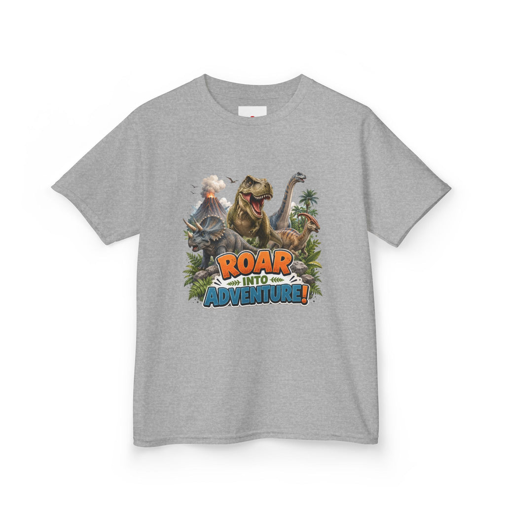 Kids Dinosaur Tee - "Roar Into Adventure" Graphic Shirt for Boys & Girls