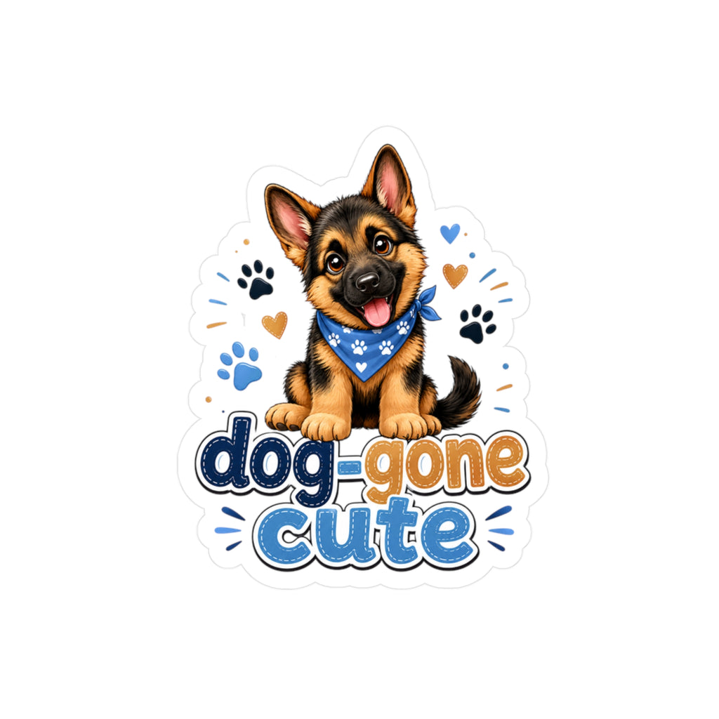Dog-Gone Cute German Shepherd Sticker — Kiss-Cut Vinyl Decal