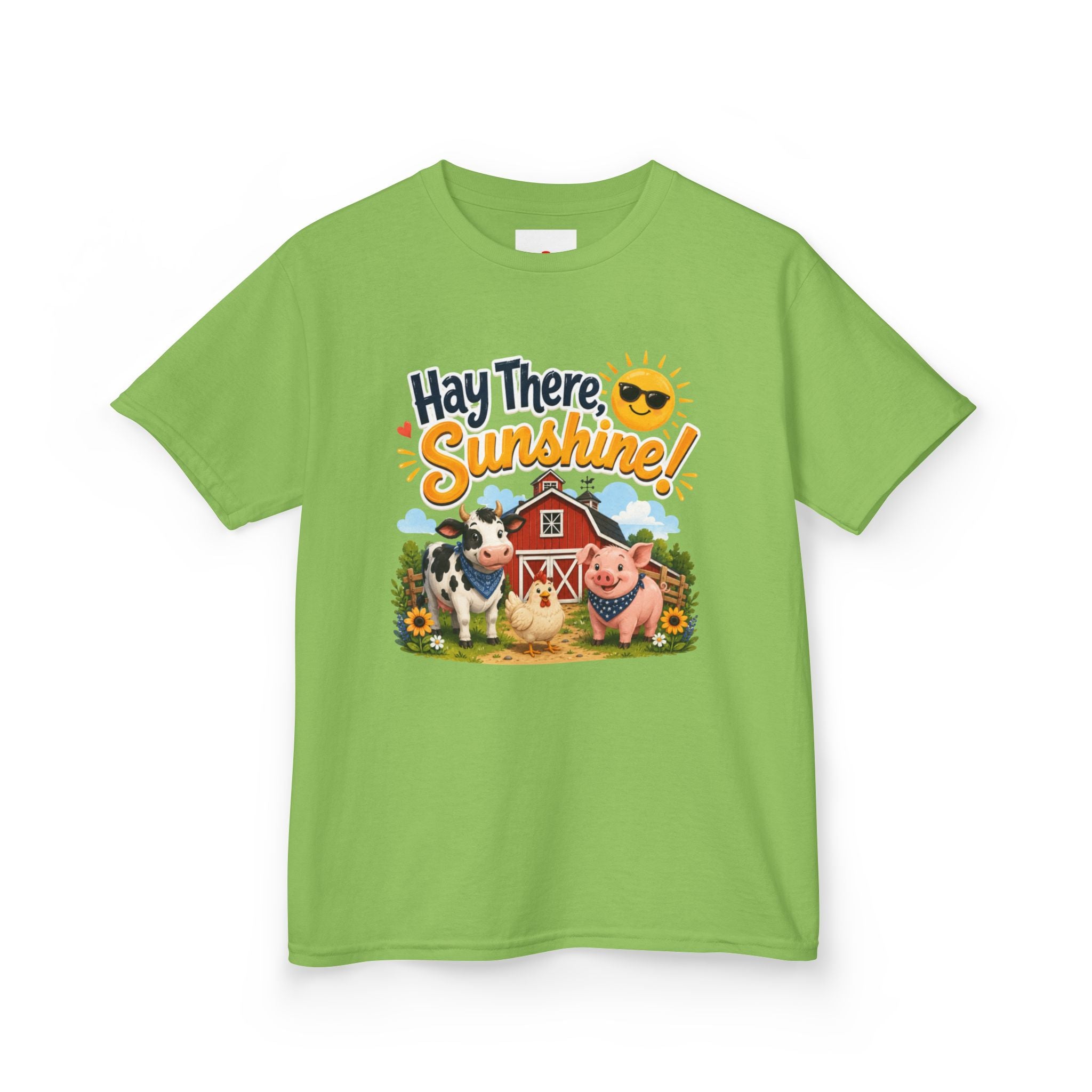 Kids Tee — "Hay There, Sunshine!" Farm Animal Graphic