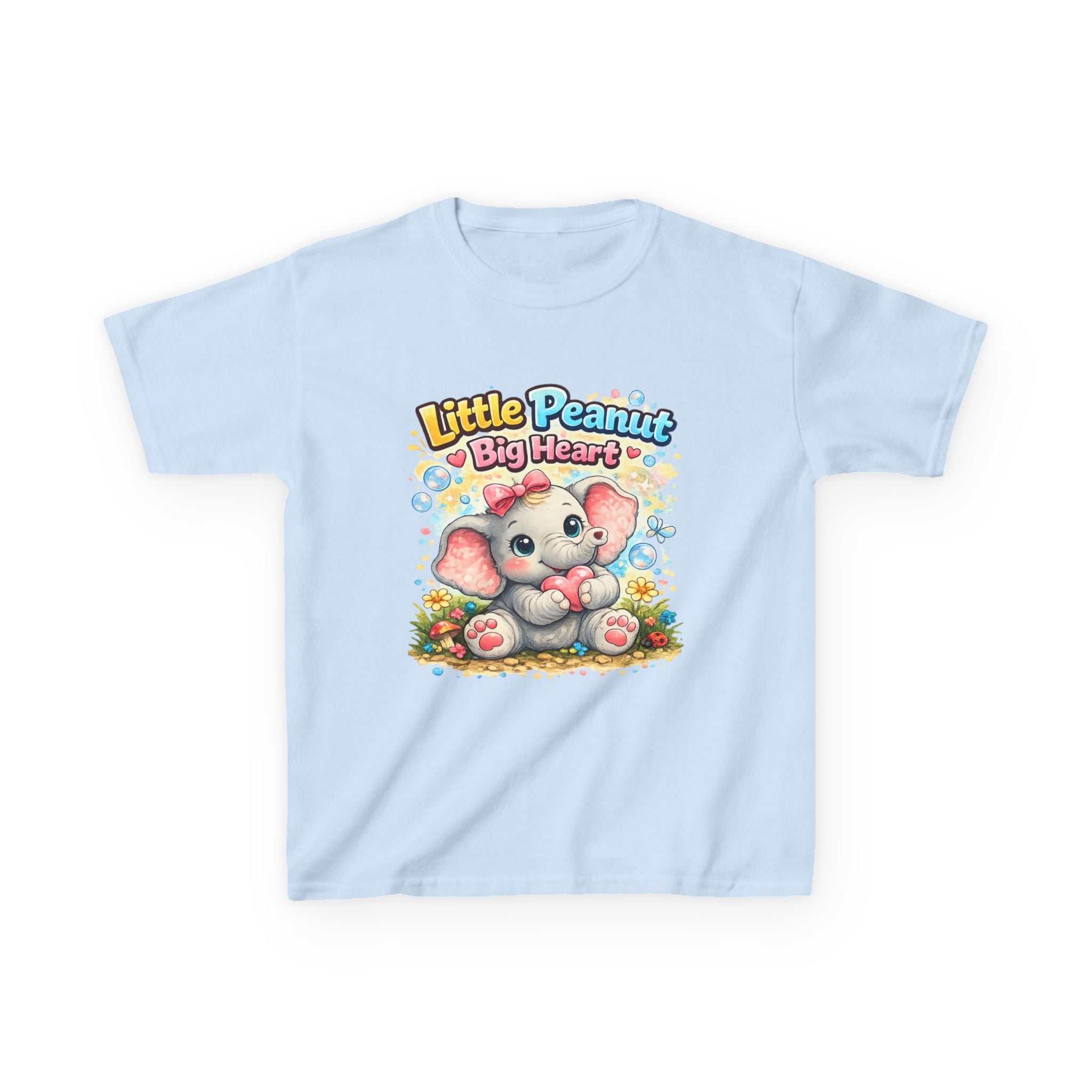 Kids Tee — "Little Peanut Big Heart" Cute Baby Elephant Shirt for Toddlers