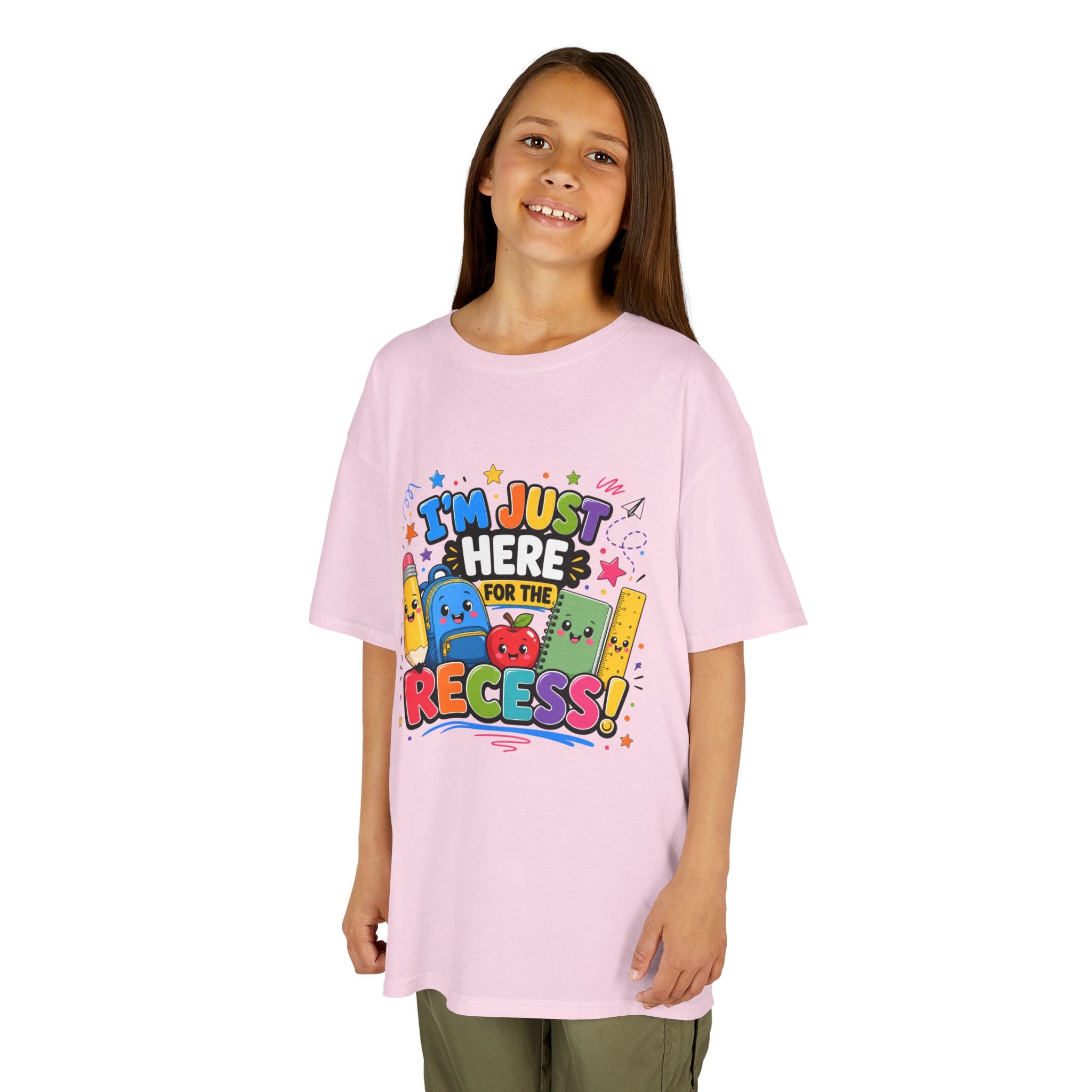 I'm Just Here for Recess Kids T-Shirt | Playful School Graphic Tee