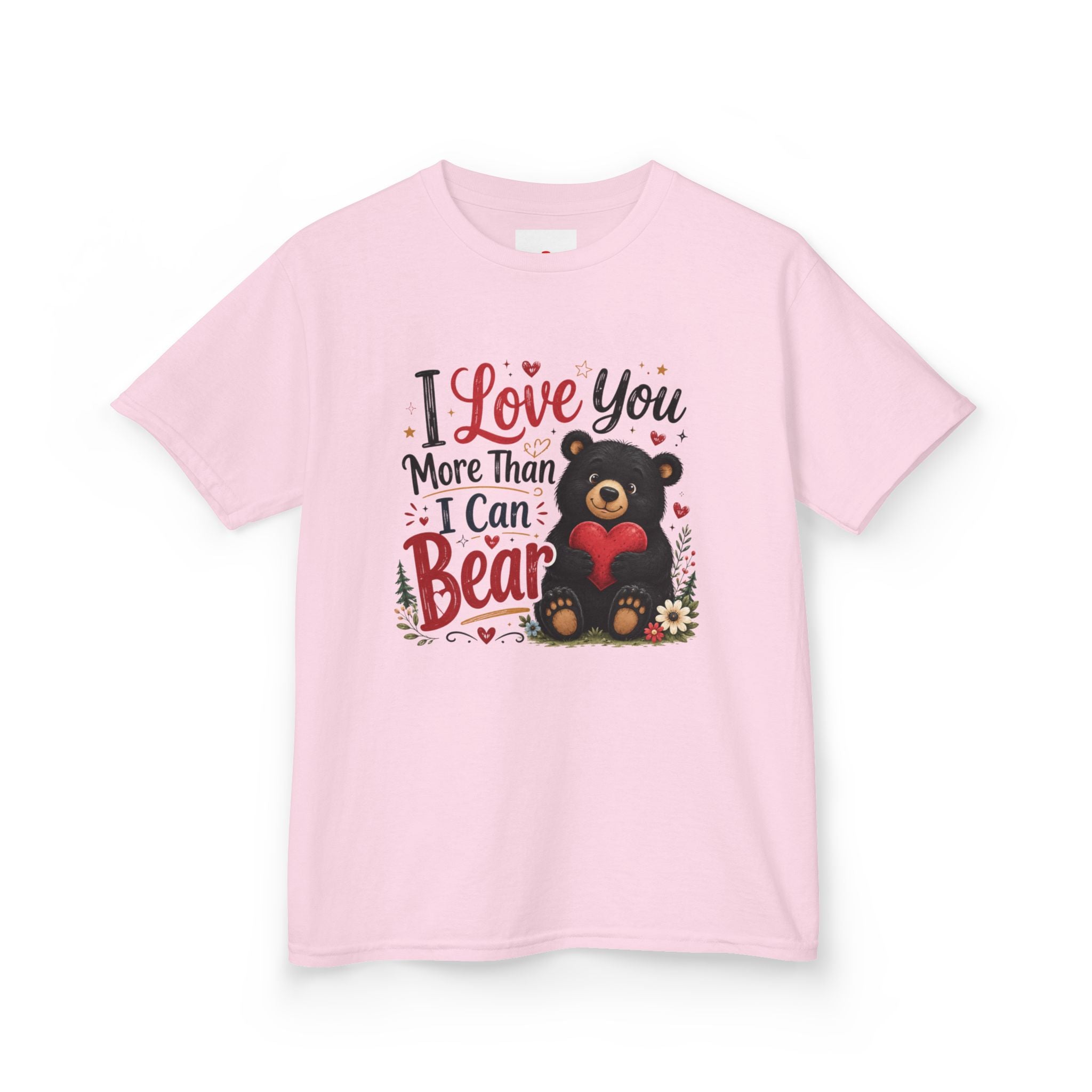 Kids T-Shirt - "I Love You More Than I Can Bear" Cute Bear Valentine Tee