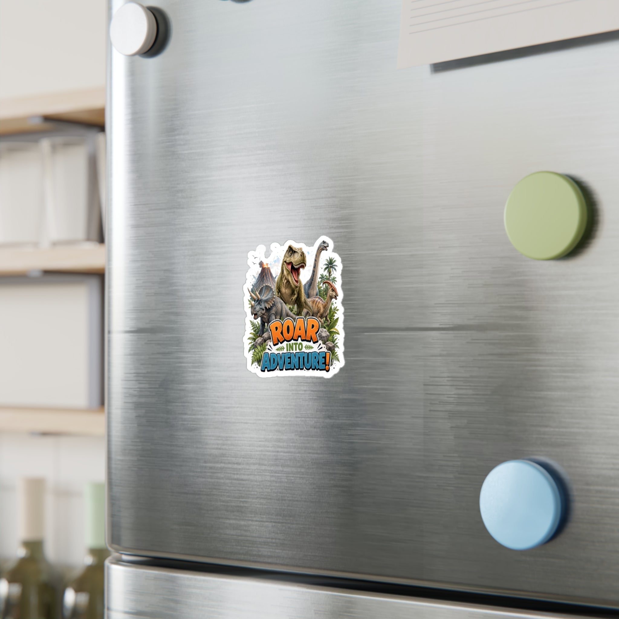Roar Into Adventure! Dinosaur Kiss-Cut Vinyl Sticker