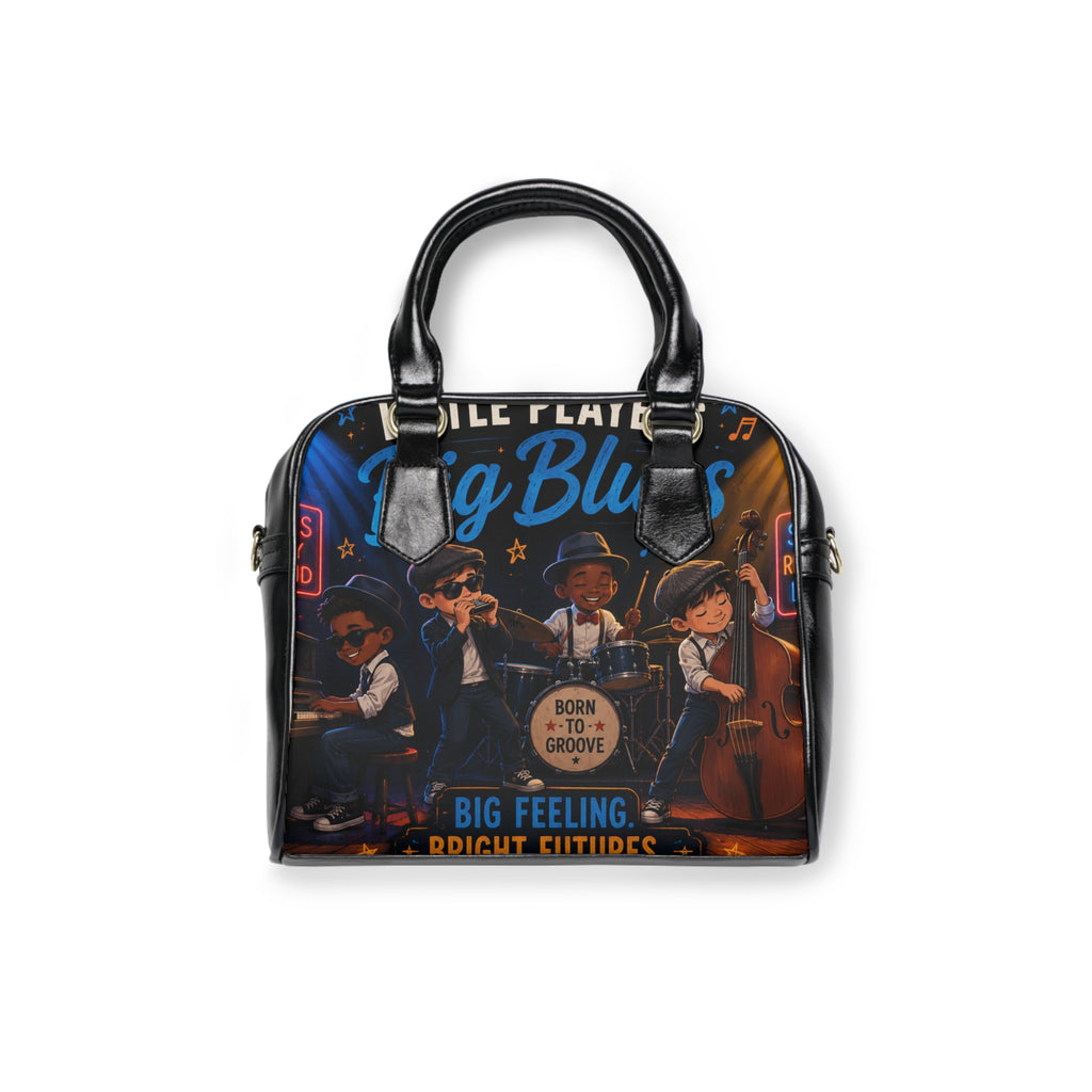 Big Blues Jazz Band Shoulder Handbag – 'Born to Groove' Vintage Music Tote