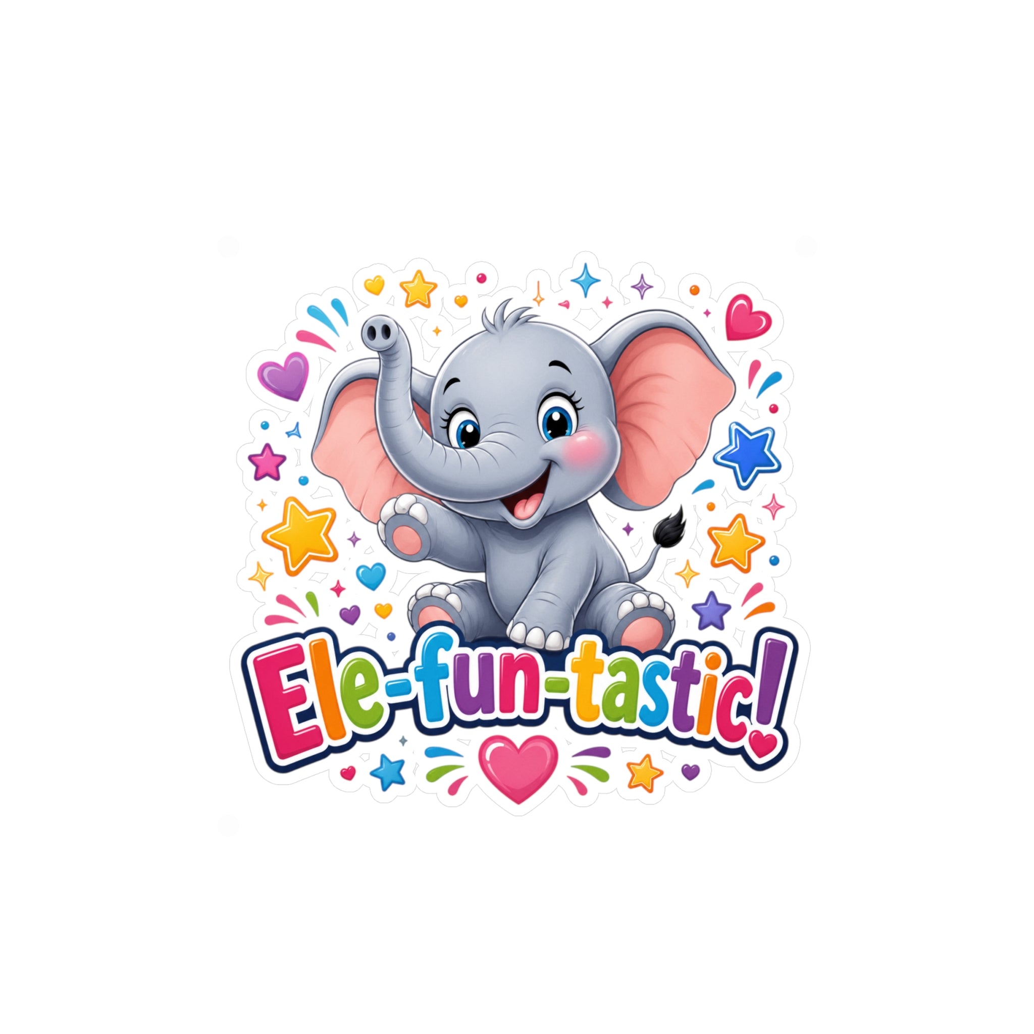Ele-fun-tastic! Cute Baby Elephant Kiss-Cut Vinyl Sticker