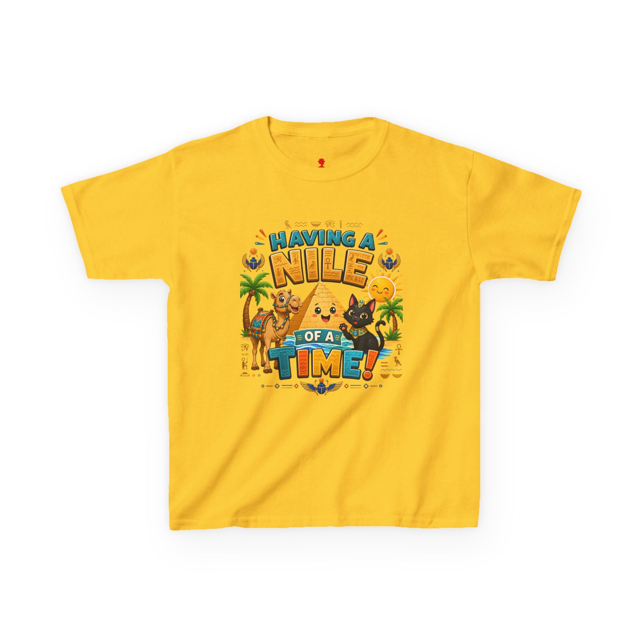 Having a Nile of a Time Kids Tee | Camel Pyramid Desert Cartoon