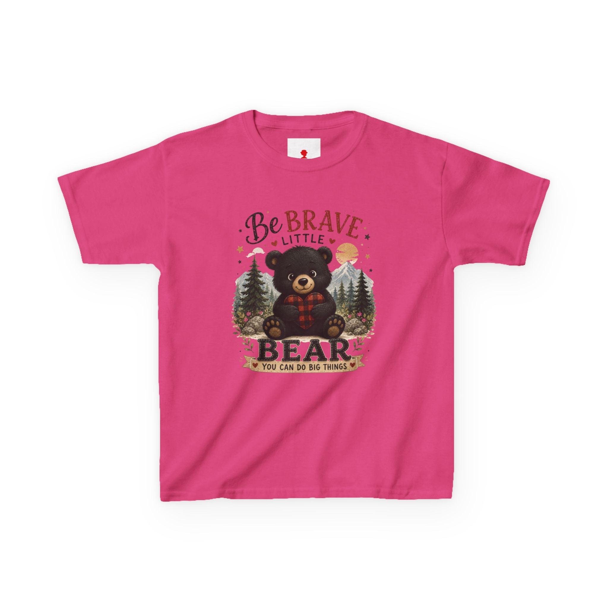 Kids T‑Shirt — "Be Brave Little Bear" Cute Woodland Bear Tee for Children, Inspirational Adventure Gift