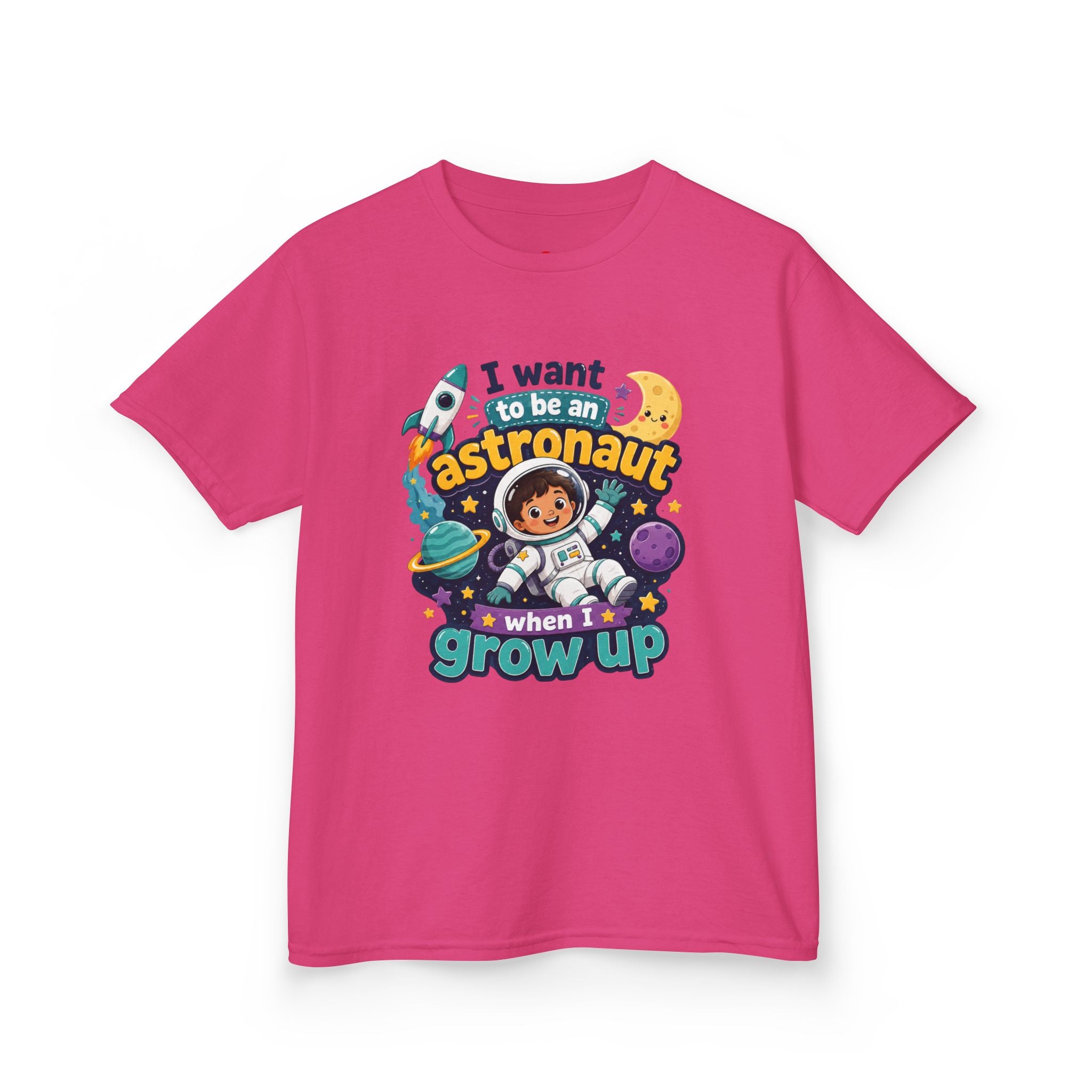 Kids Astronaut T-Shirt — "I Want to Be an Astronaut When I Grow Up" Space Tee