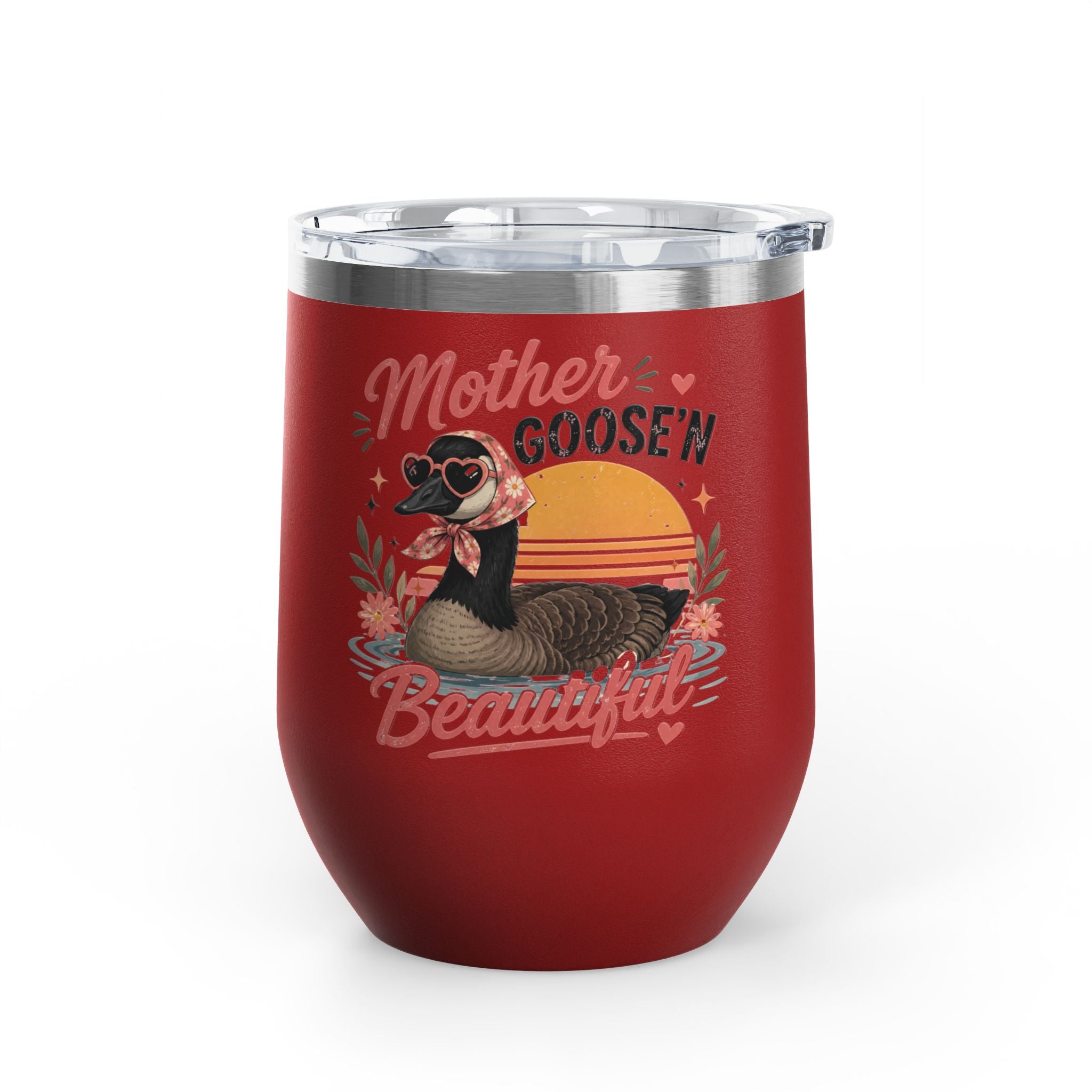 "Mother Goose'n Beautiful" Floral Canada Goose Tumbler, 12oz