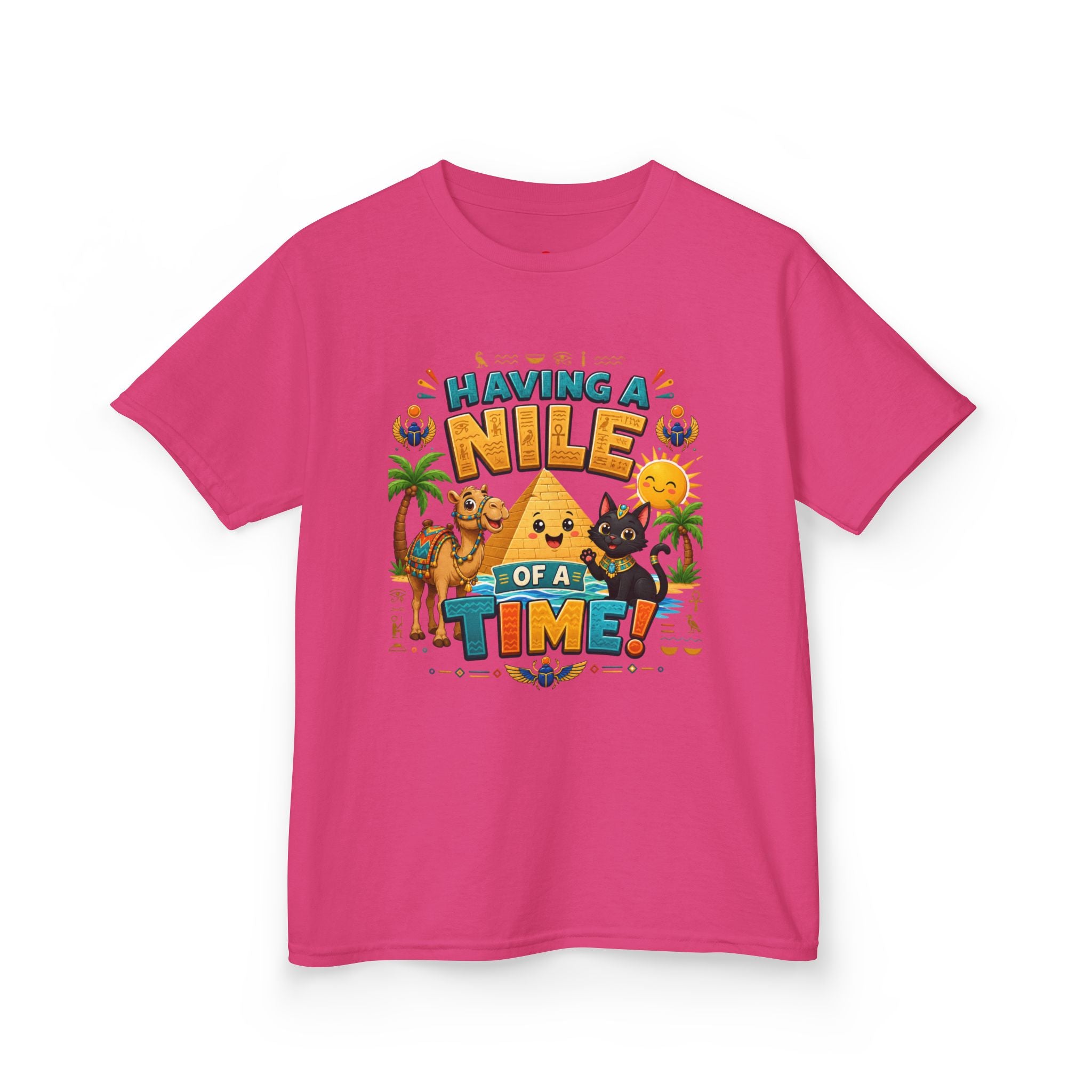 Having a Nile of a Time Kids Tee | Camel Pyramid Desert Cartoon