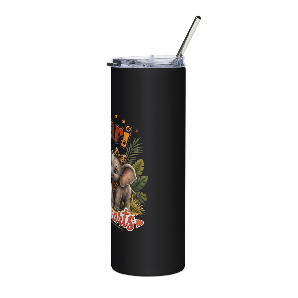 Safari Sweetheart 20oz Stainless Steel Tumbler — Cute Elephant Couple Travel Cup