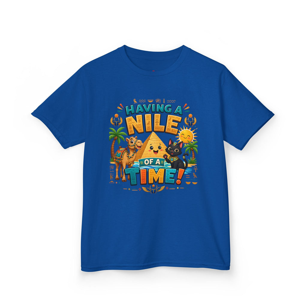Having a Nile of a Time Kids Tee | Camel Pyramid Desert Cartoon