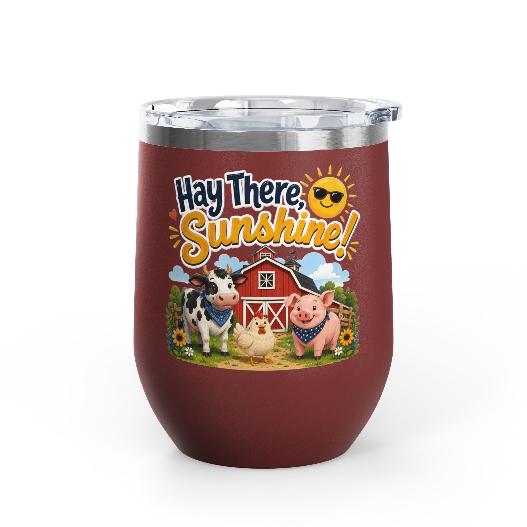 "Hay There, Sunshine!" Farm Animal 12oz Insulated Cup