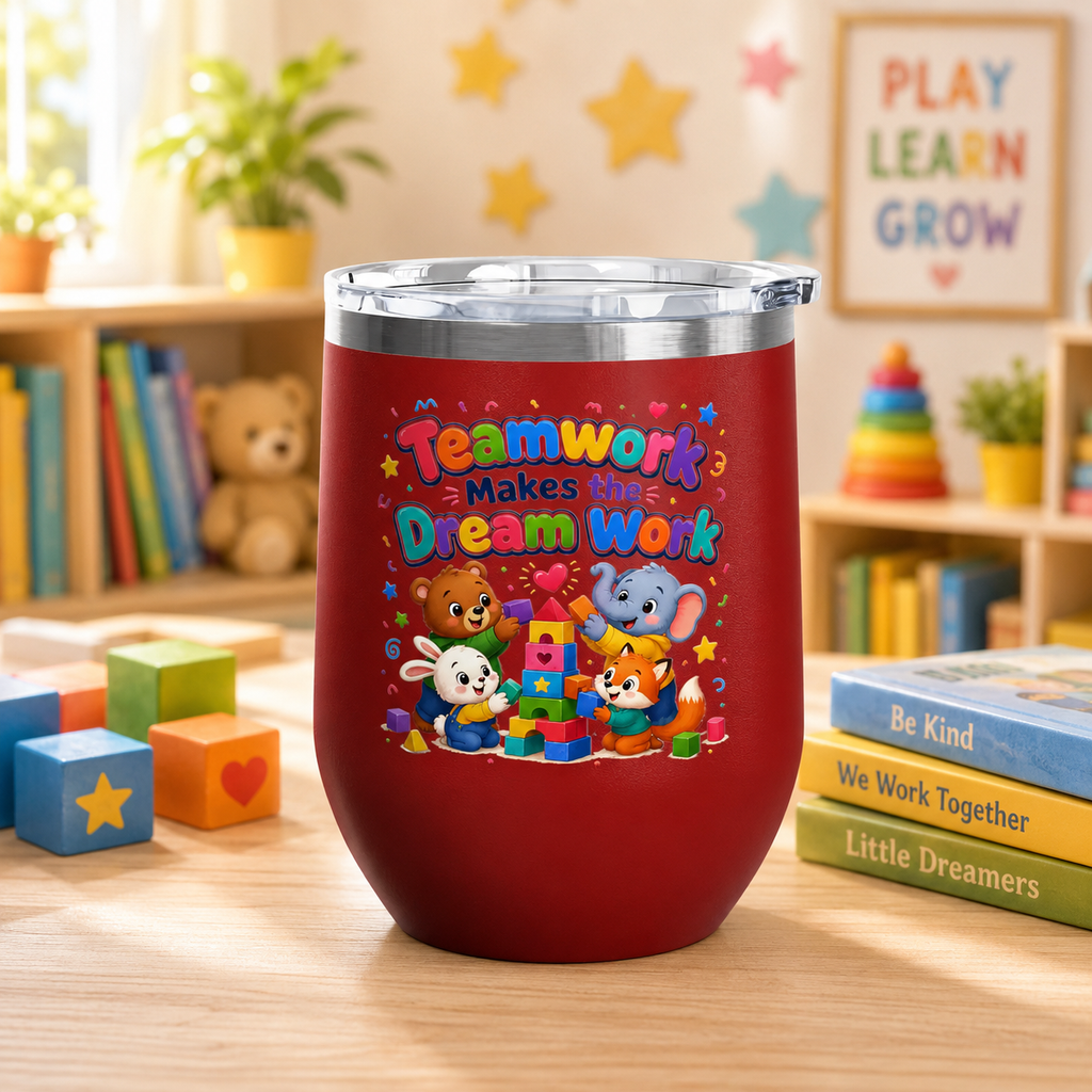 "Teamwork Makes the Dream Work" Kids Animal Stack 12oz