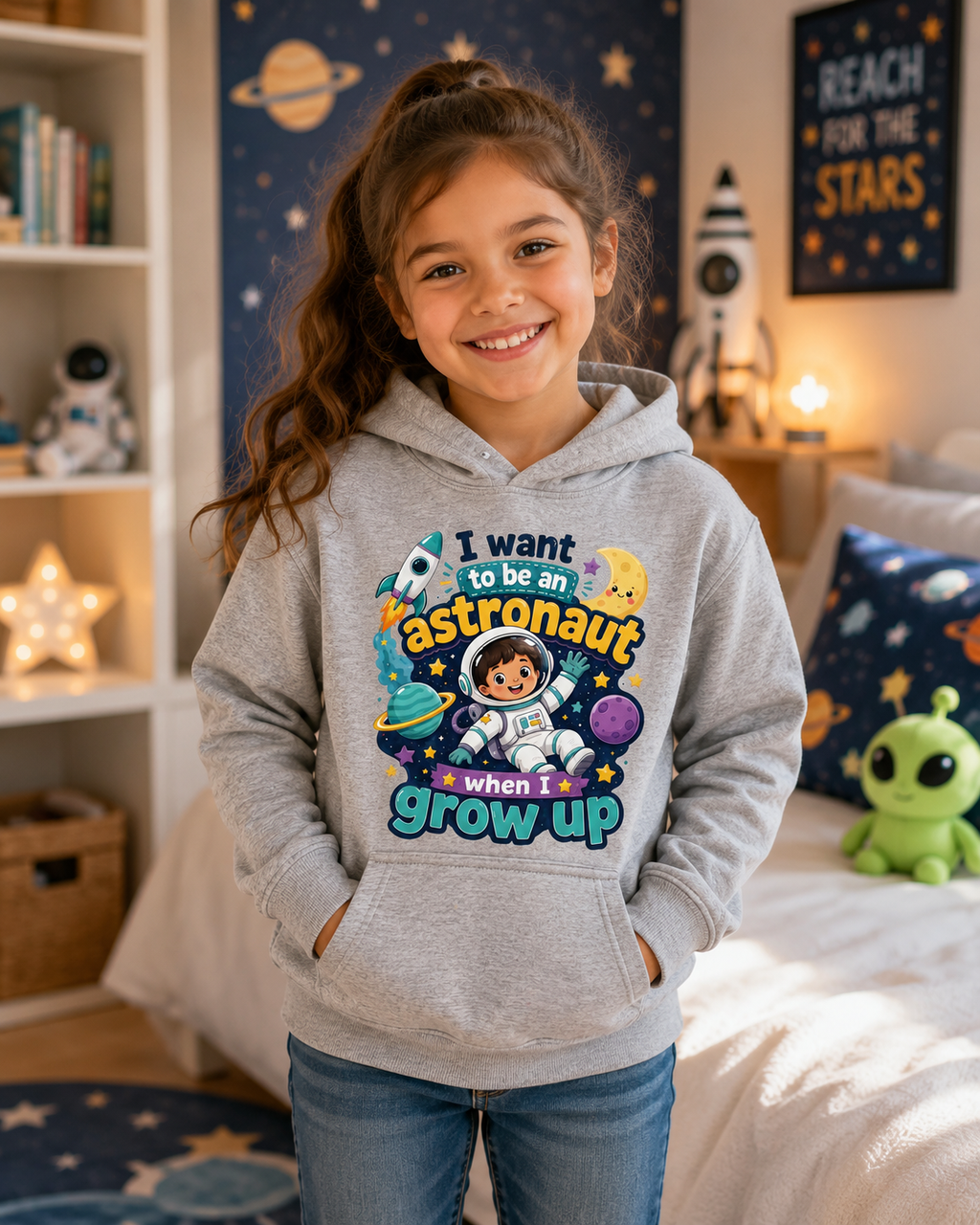I Want to Be an Astronaut Kids Hoodie — Space Dreamer Graphic Hoodie for Boys & Girls