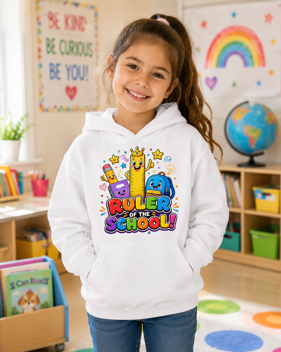 Ruler of the School Kids Hoodie — Cute Back-to-School Graphic Pullover