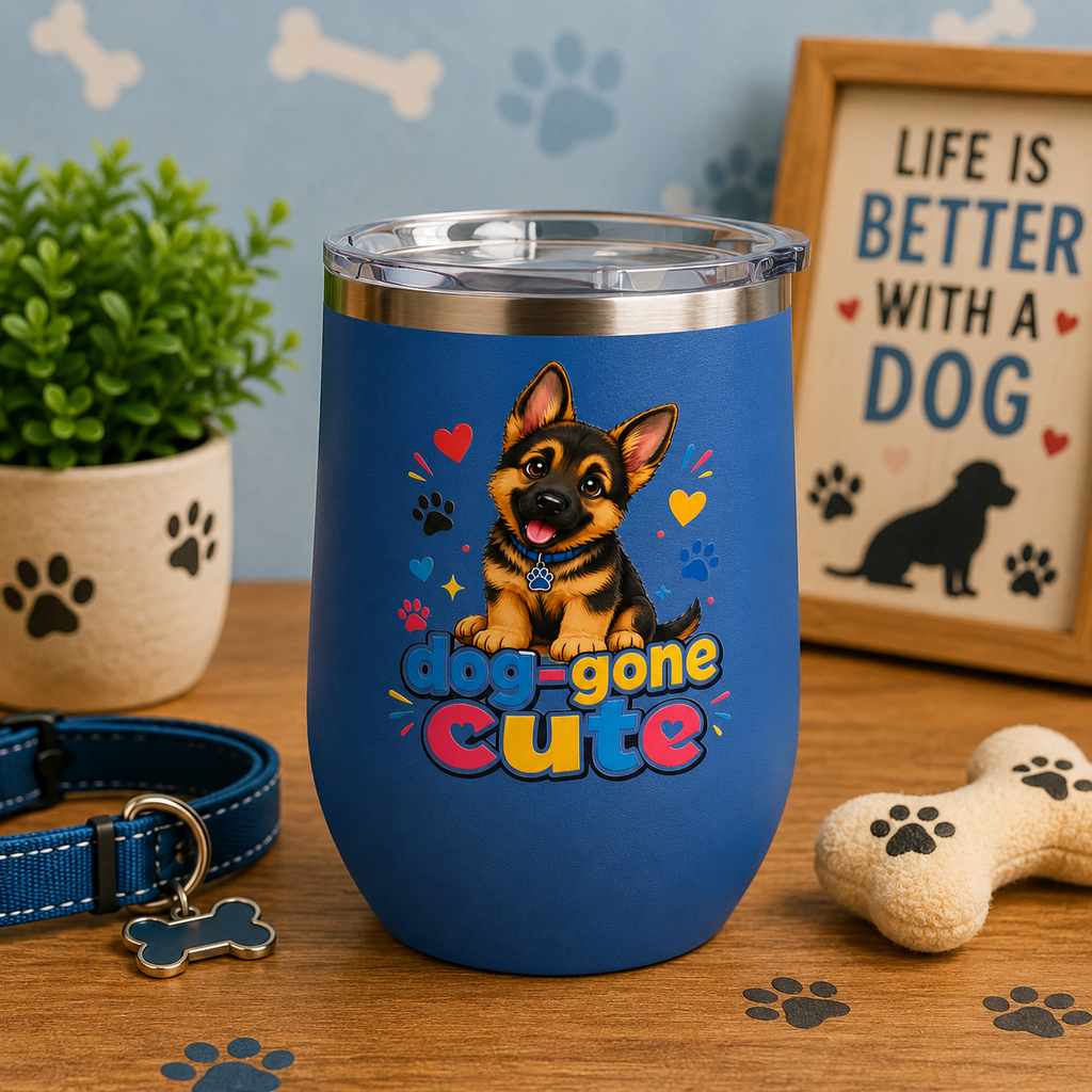 "Dog-Gone Cute" German Shepherd 12oz Insulated Cup