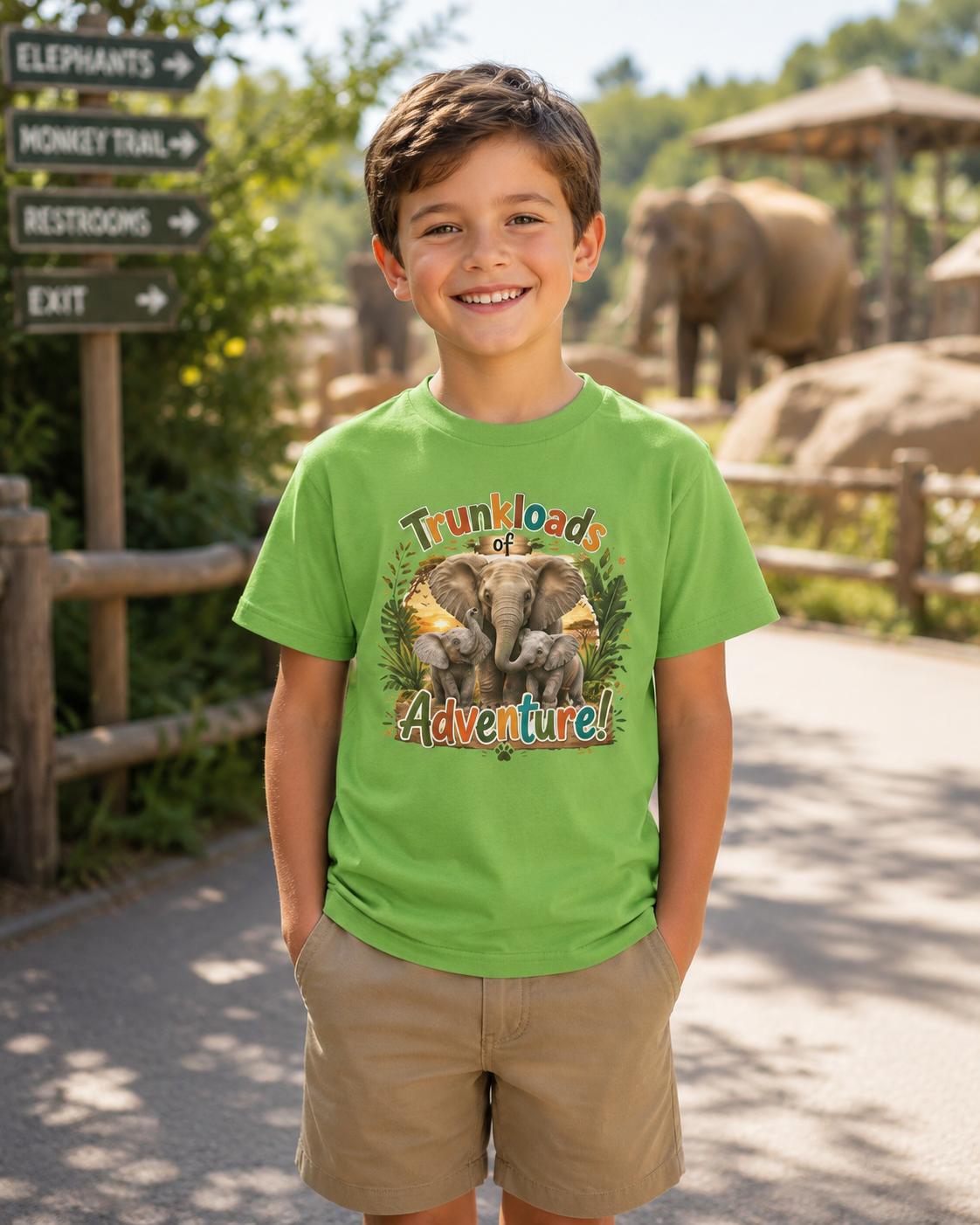 Kids Safari Sweethearts Tee — Cute Elephant Jungle Graphic T-Shirt