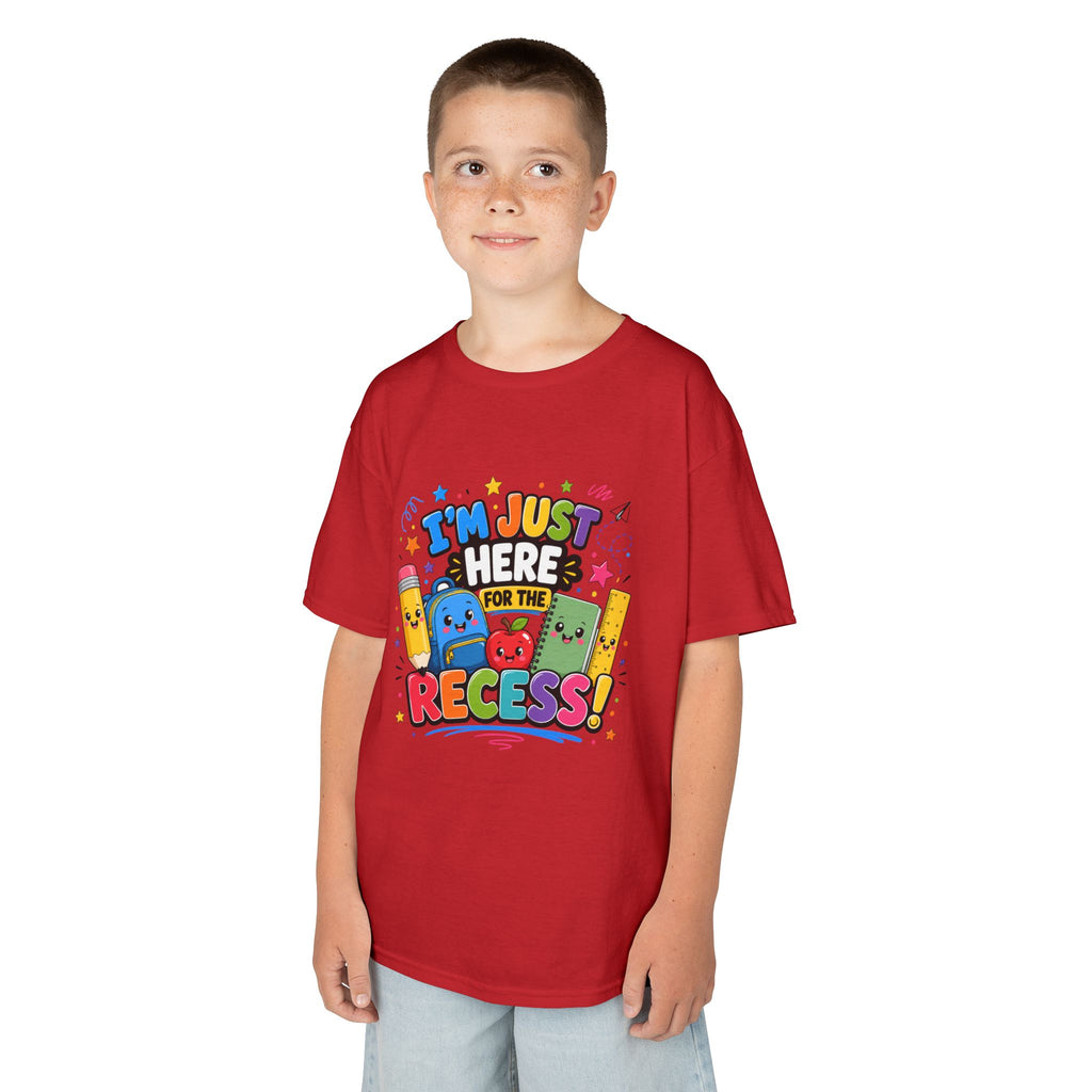I'm Just Here for Recess Kids T-Shirt | Playful School Graphic Tee