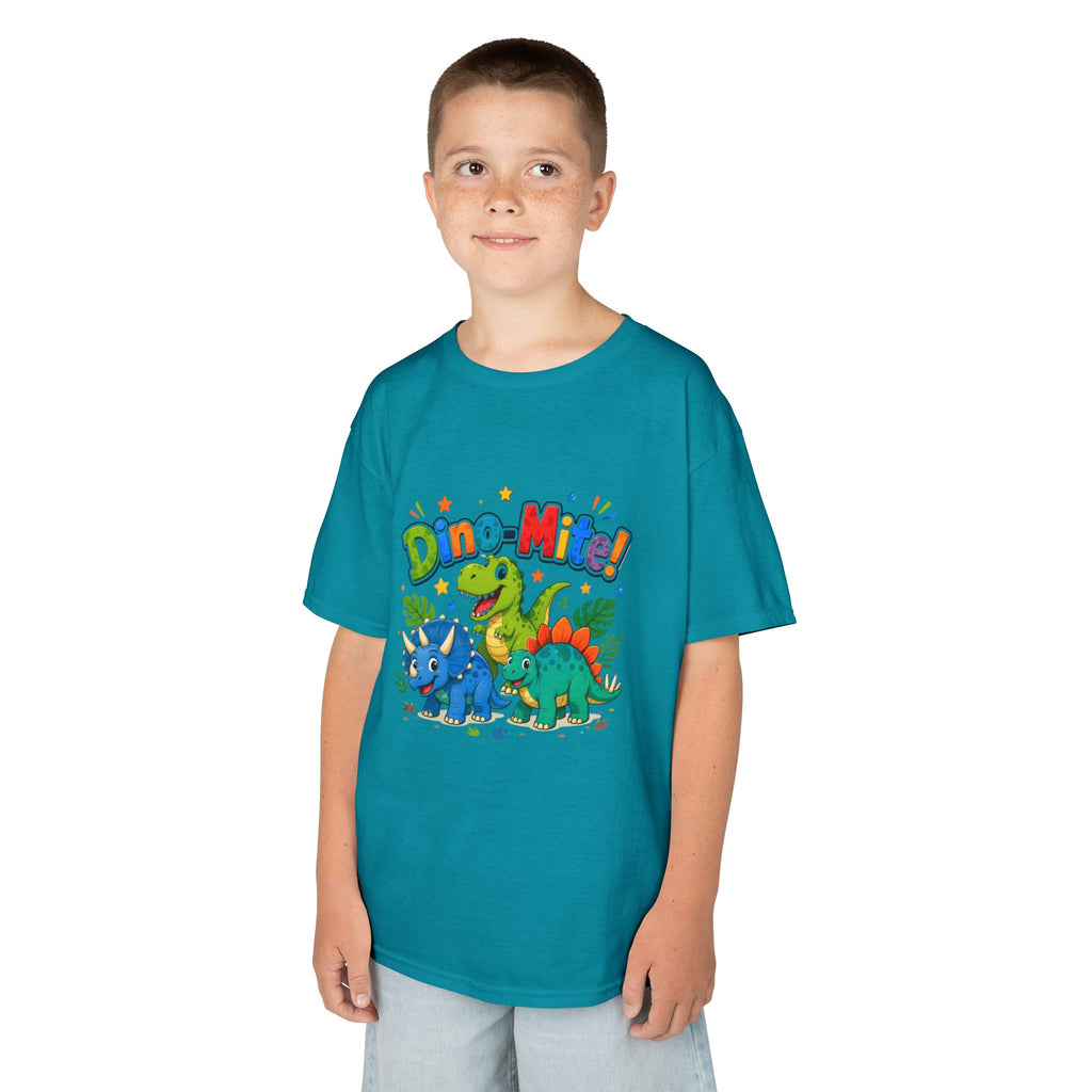 Kids T-Shirt - "Dino-Mite!" Colorful Dino Crew Tee for Toddlers & Kids