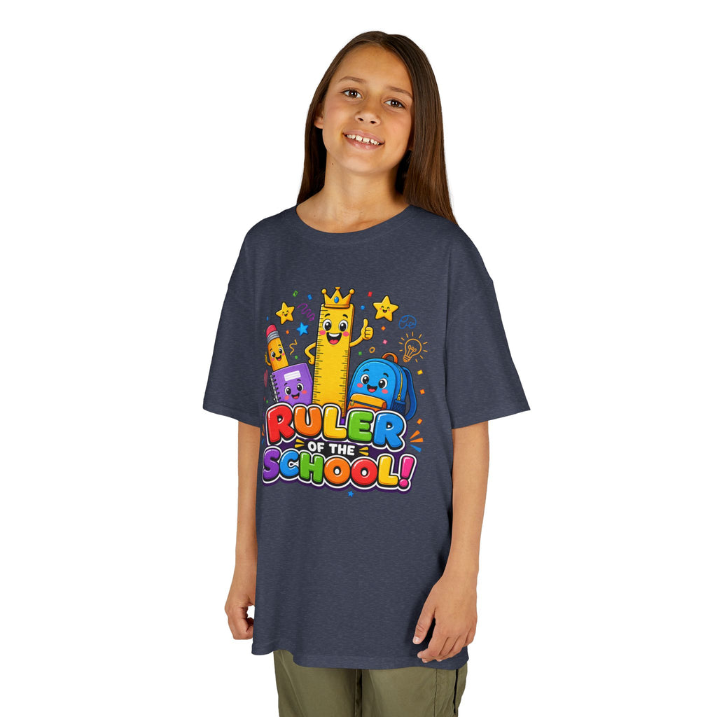 Ruler of the School kids T-Shirt | Cute School Supplies Graphic