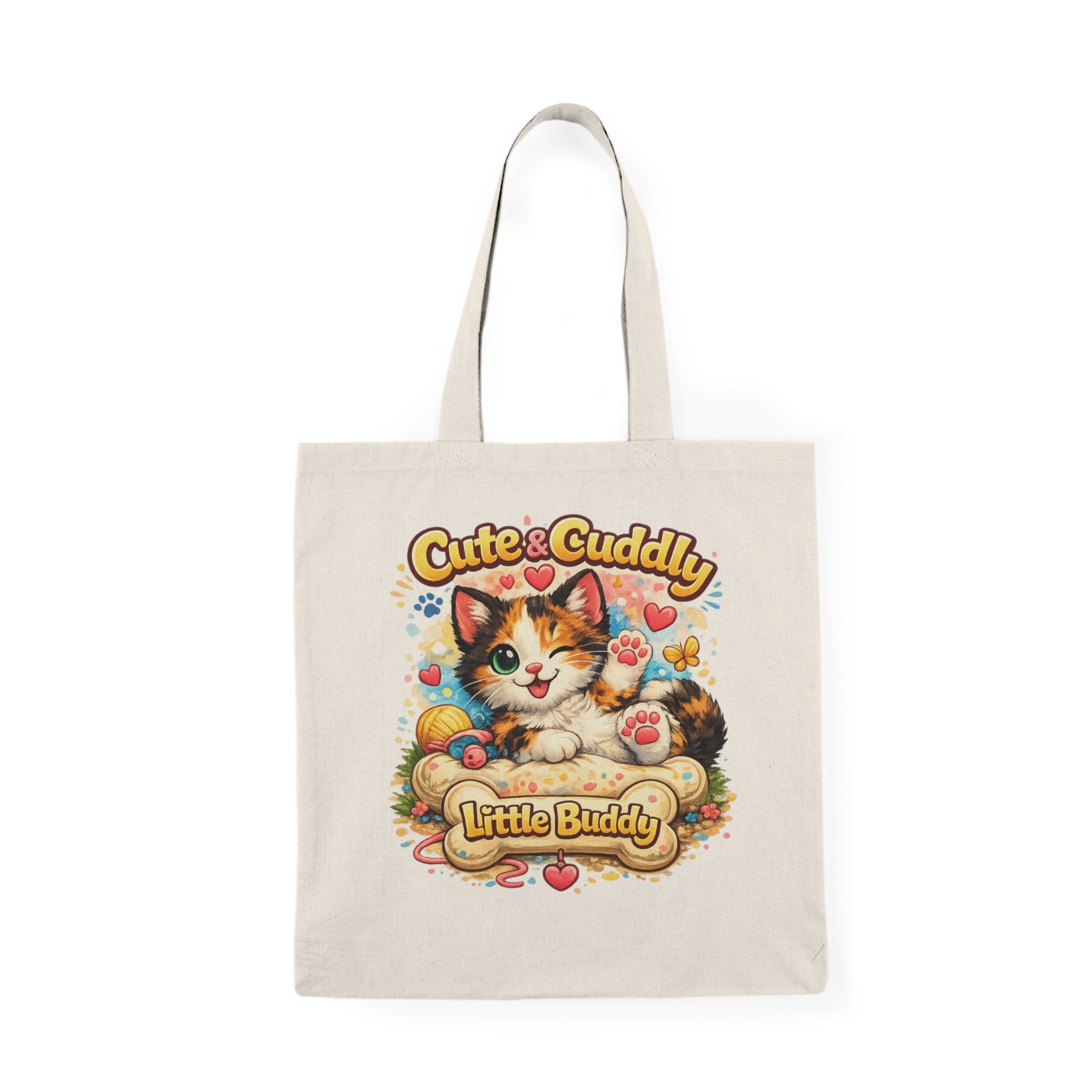 Cute & Cuddly Kitten Tote Bag – "Little Buddy" Cotton Shopper