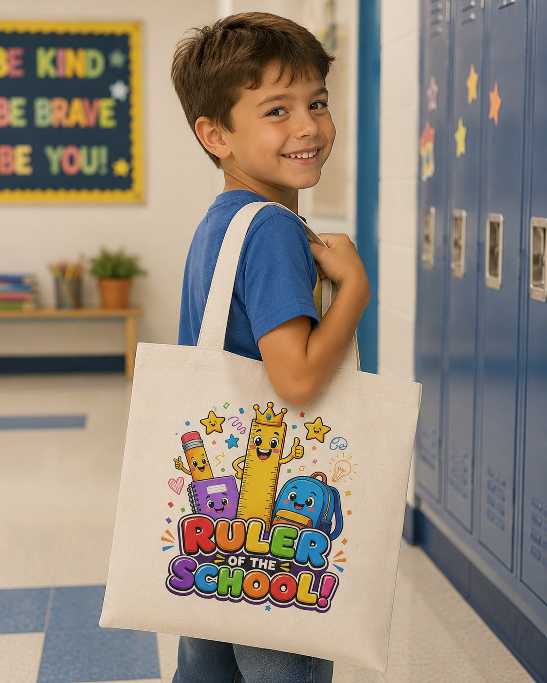 Ruler of the School Tote Bag — Cute Back-to-School Kids Canvas Tote