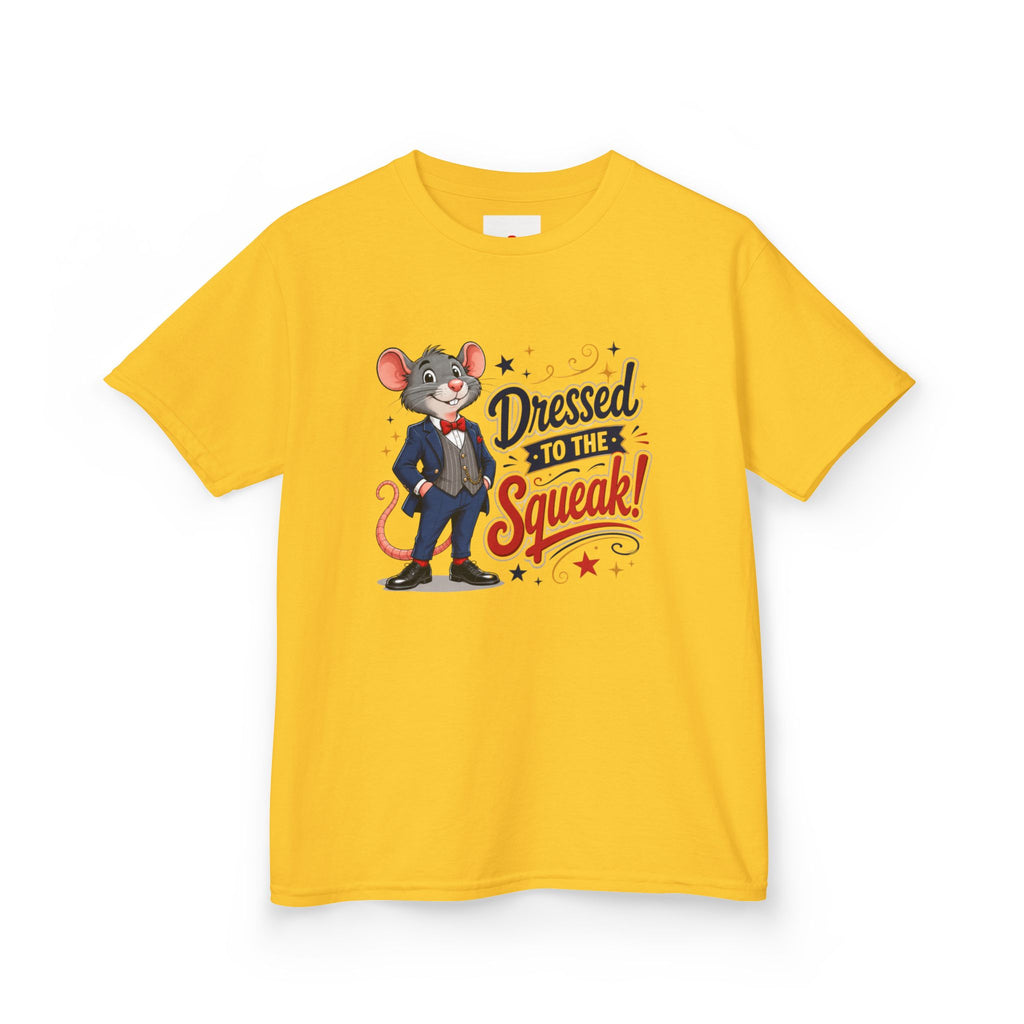 Kids Tee — "Dressed to the Squeak" Cartoon Mouse Graphic