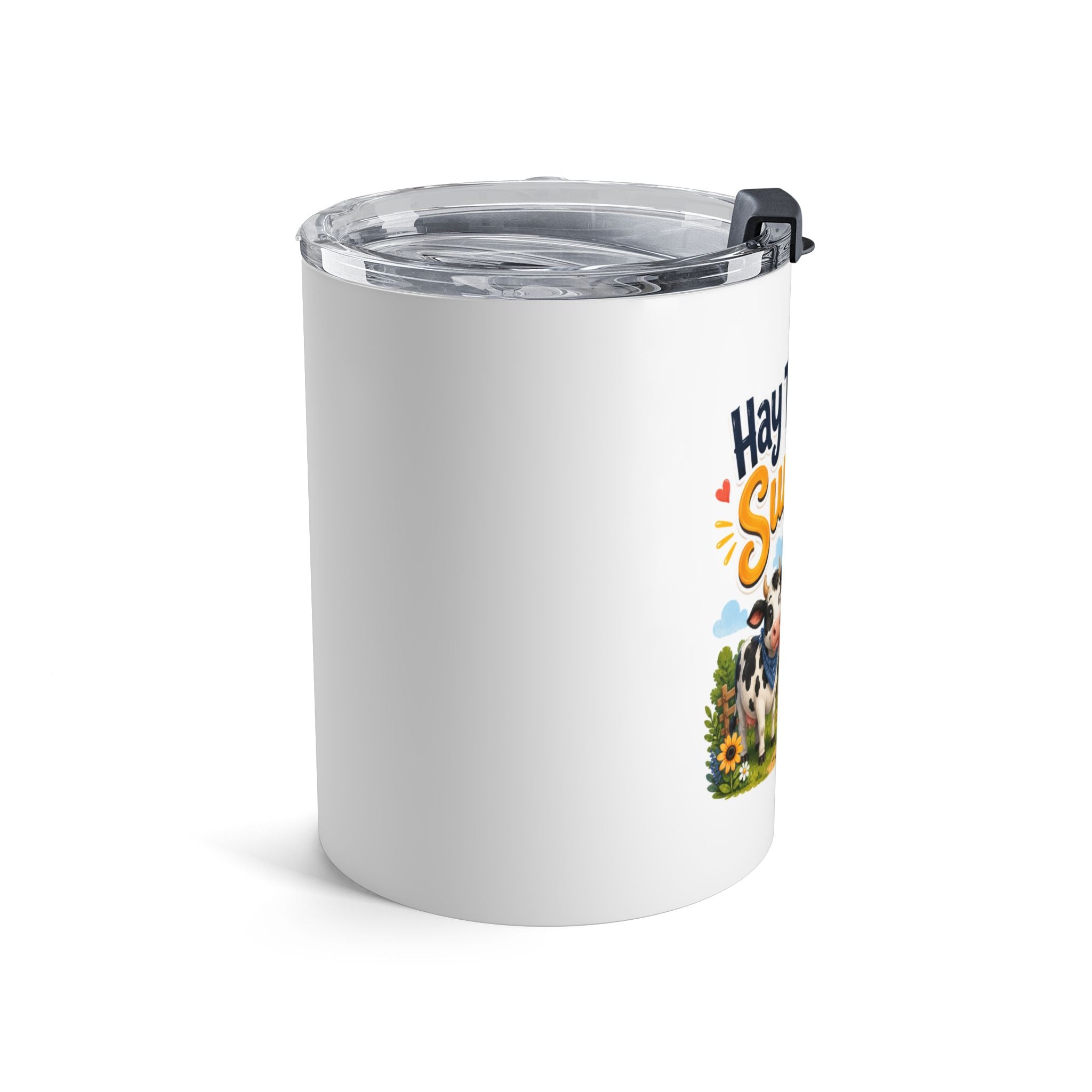 10oz Tumbler — "Hay There, Sunshine!" Cute Farm Animal Travel Mug