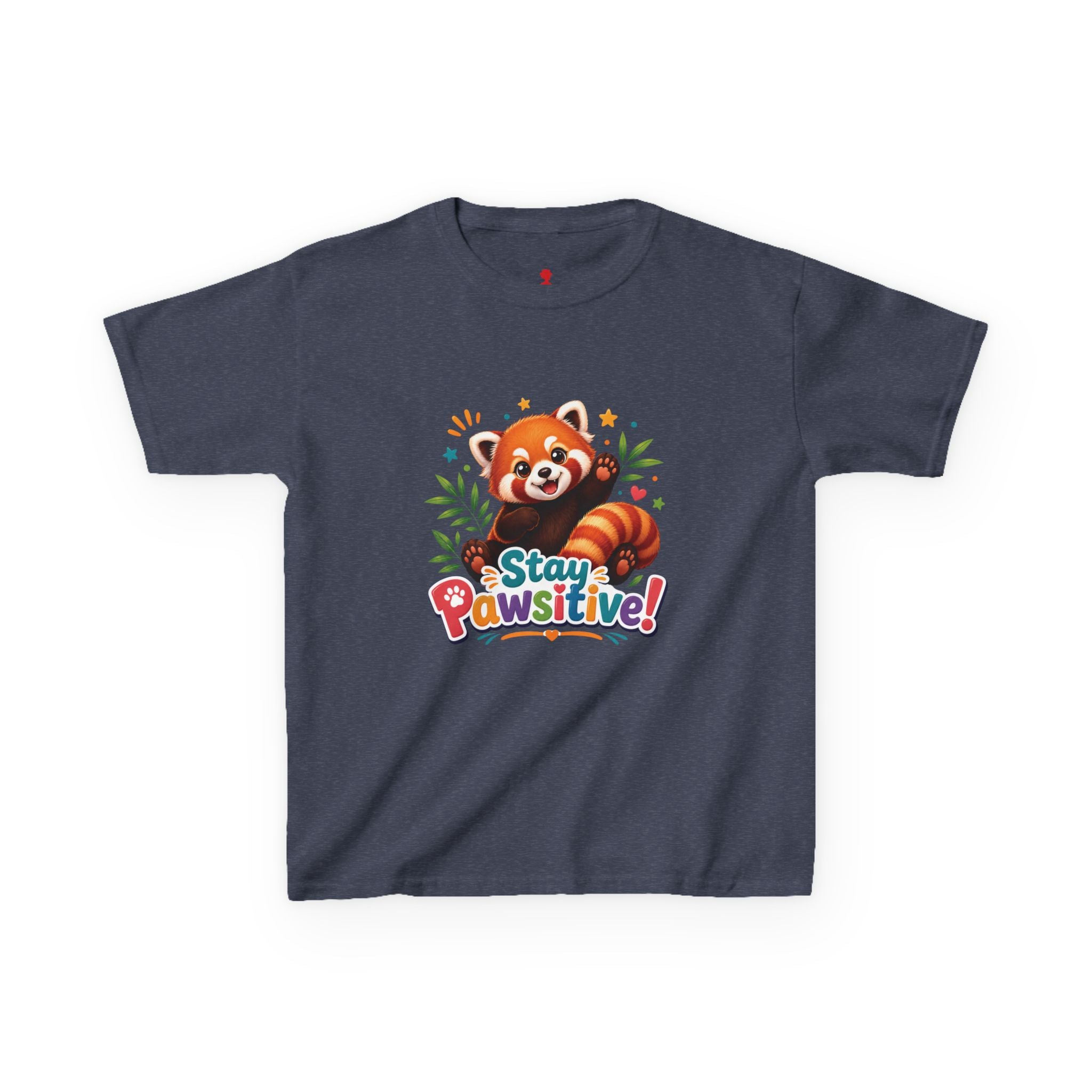 Stay Pawsitive Red Panda Kids Tee | Cute Animal Positive Message