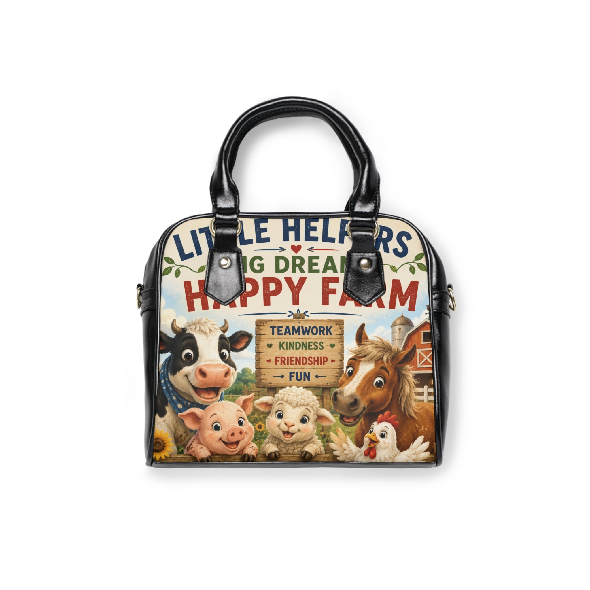Happy Farm Little Helpers Shoulder Handbag — Cute Animal Farmhouse Purse