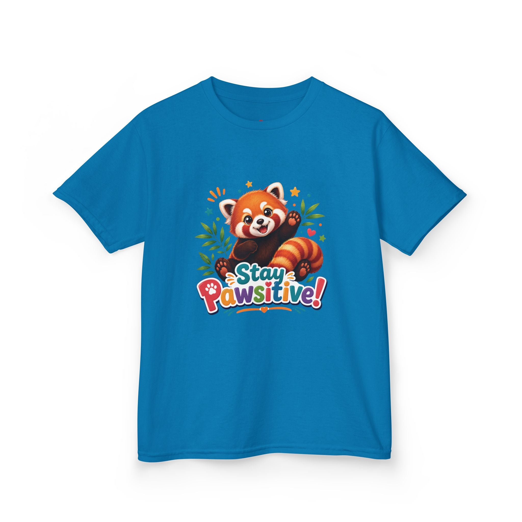 Stay Pawsitive Red Panda Kids Tee | Cute Animal Positive Message