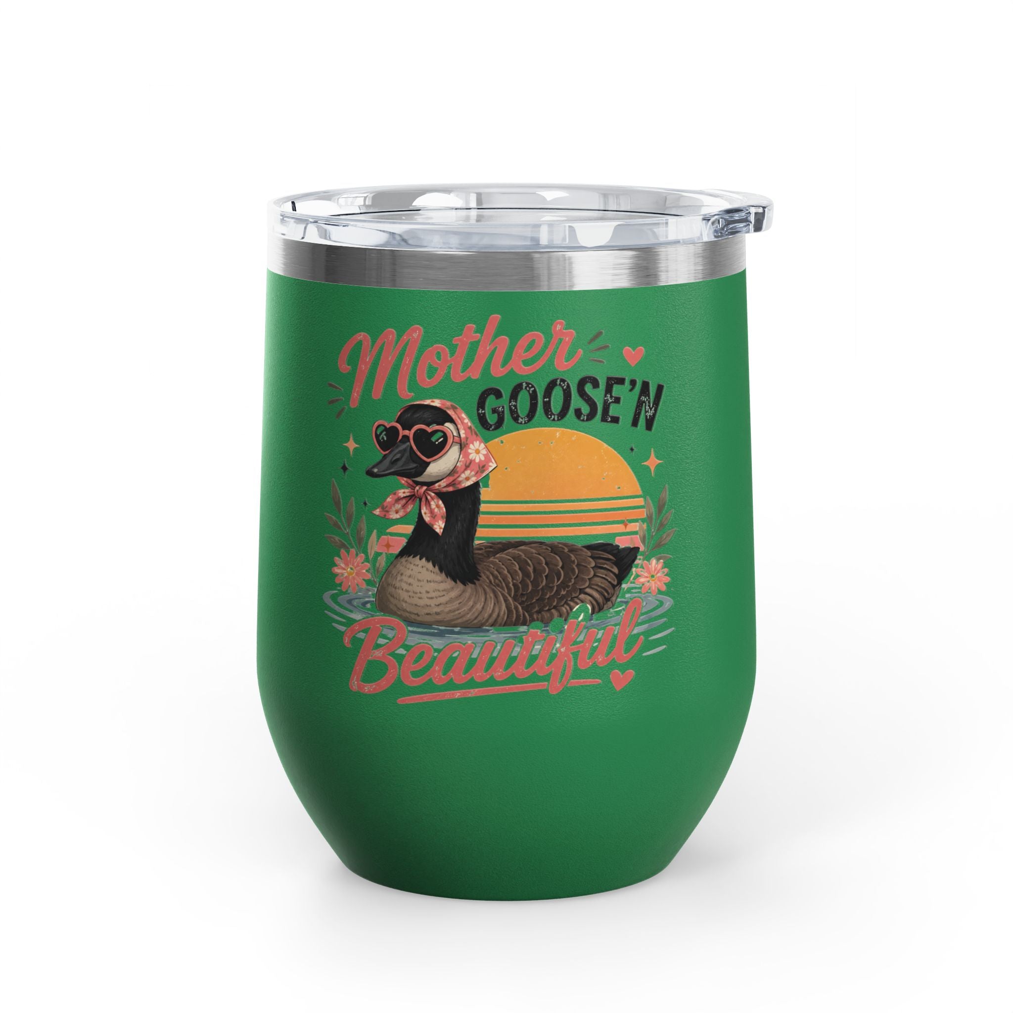 "Mother Goose'n Beautiful" Floral Canada Goose Tumbler, 12oz