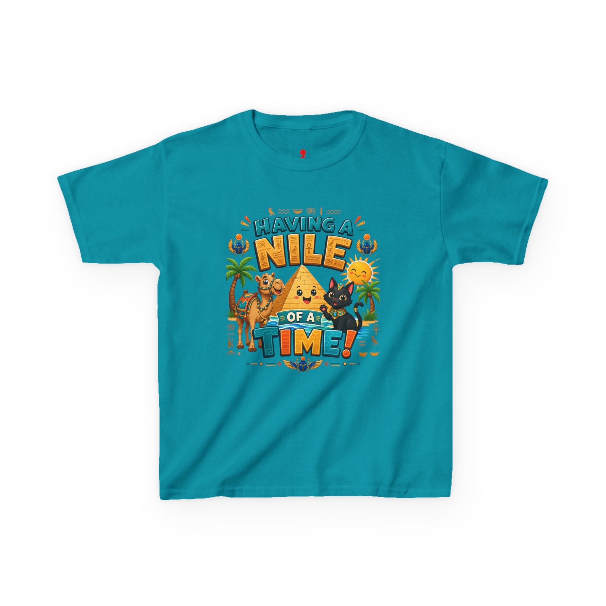 Having a Nile of a Time Kids Tee | Camel Pyramid Desert Cartoon