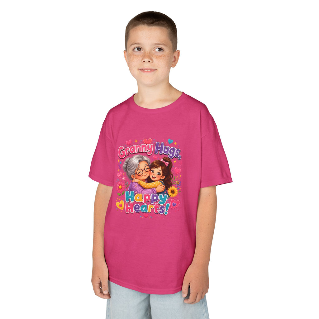 Granny Hugs Happy Hearts Tee | Grandma Grandchild Cute Illustration