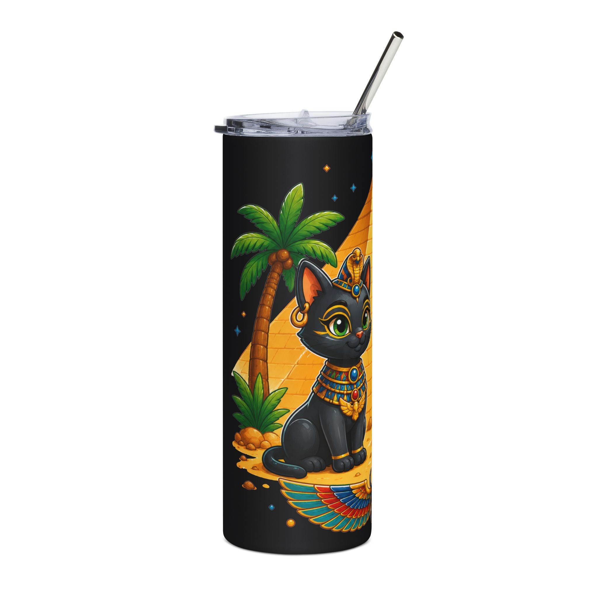 Egyptian Cat and Camel Tumbler | 20oz Stainless Steel Travel Cup