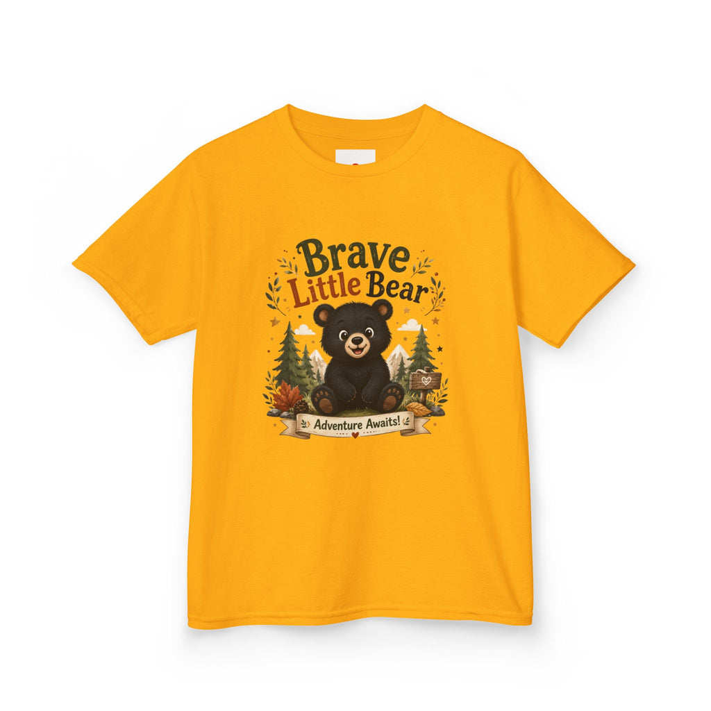 Kids Tee — "Brave Little Bear" Adventure Graphic Shirt