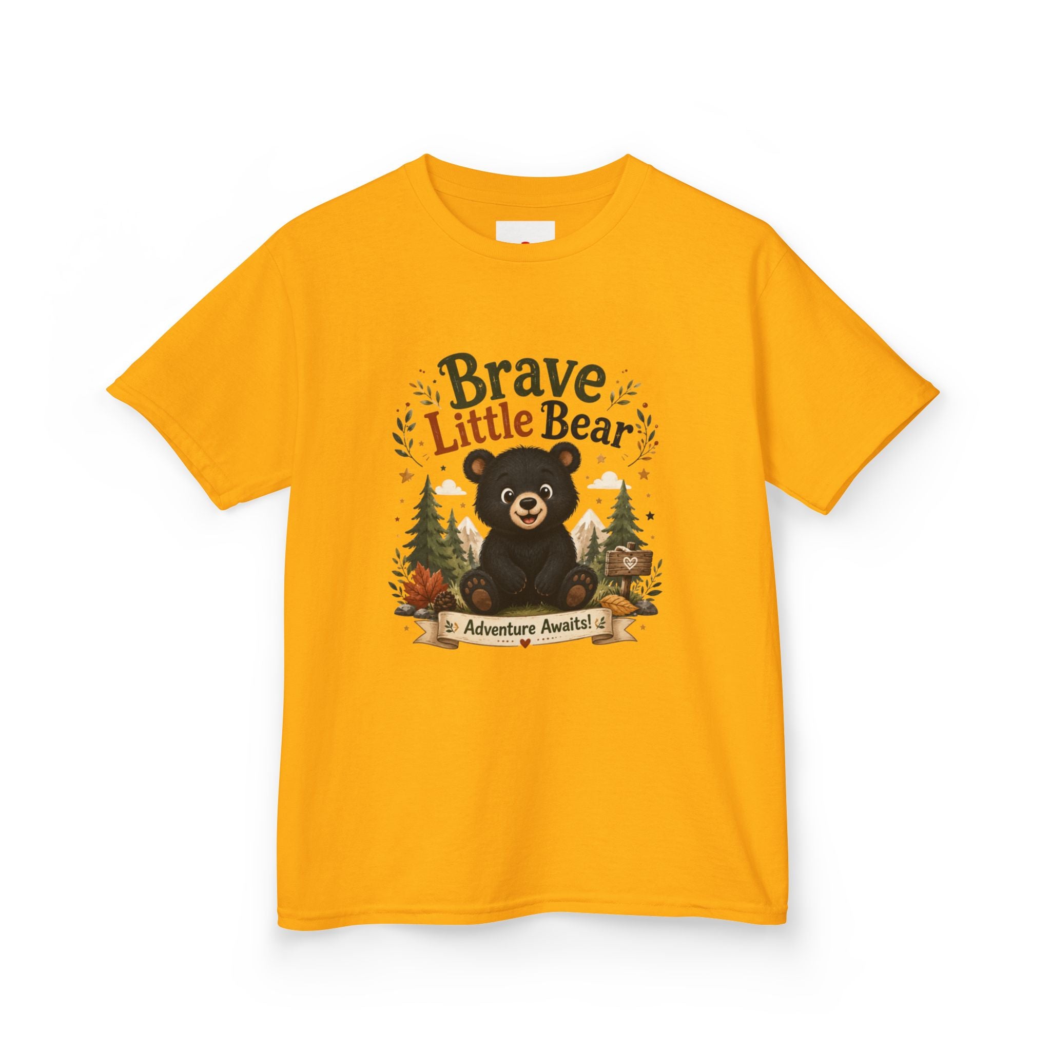 Kids Tee — "Brave Little Bear" Adventure Graphic Shirt