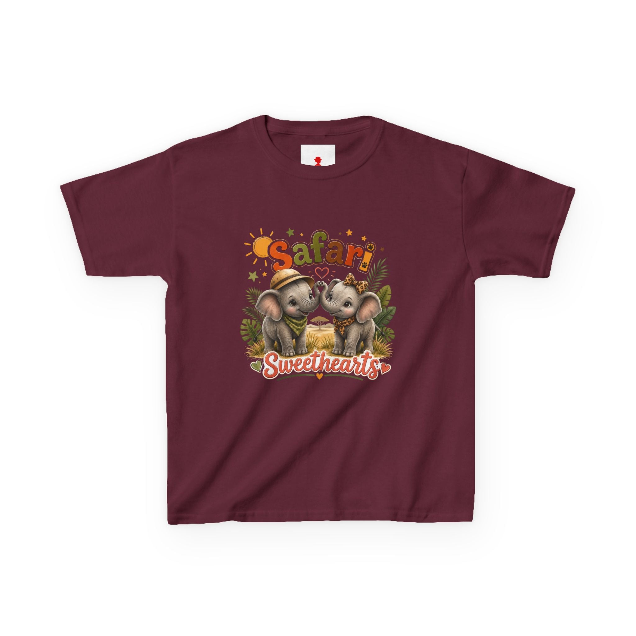 Kids Safari Sweethearts Tee — Cute Elephant Jungle Graphic T-Shirt