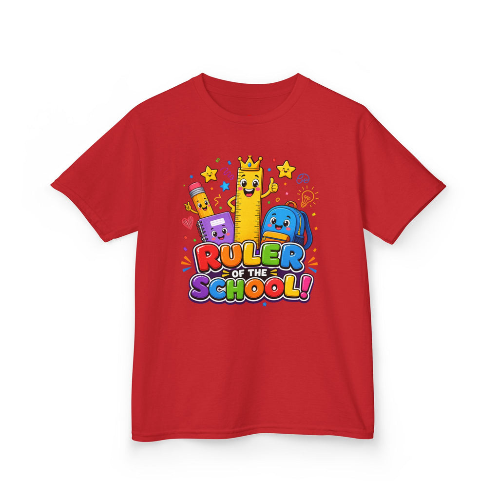 Ruler of the School kids T-Shirt | Cute School Supplies Graphic