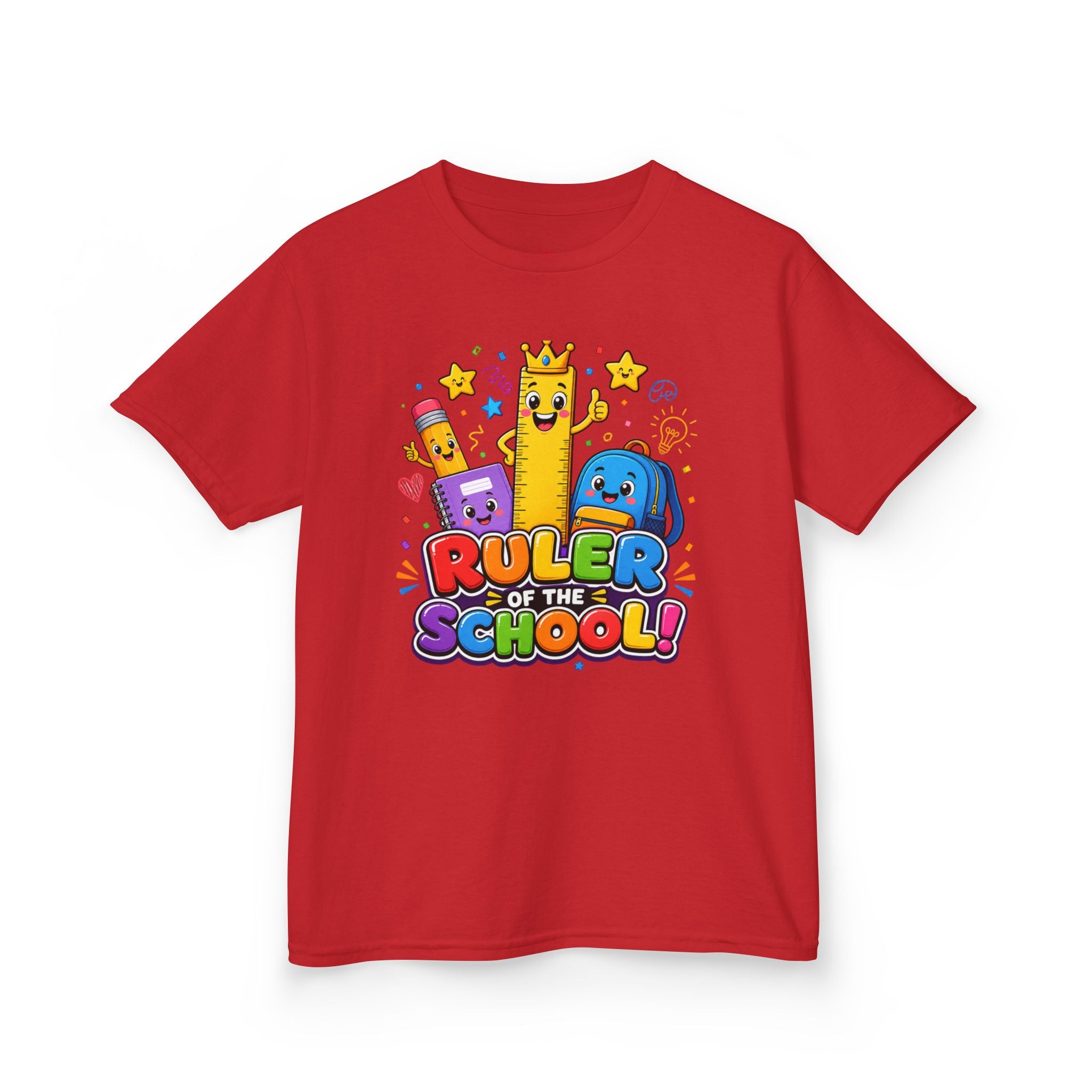 Ruler of the School kids T-Shirt | Cute School Supplies Graphic