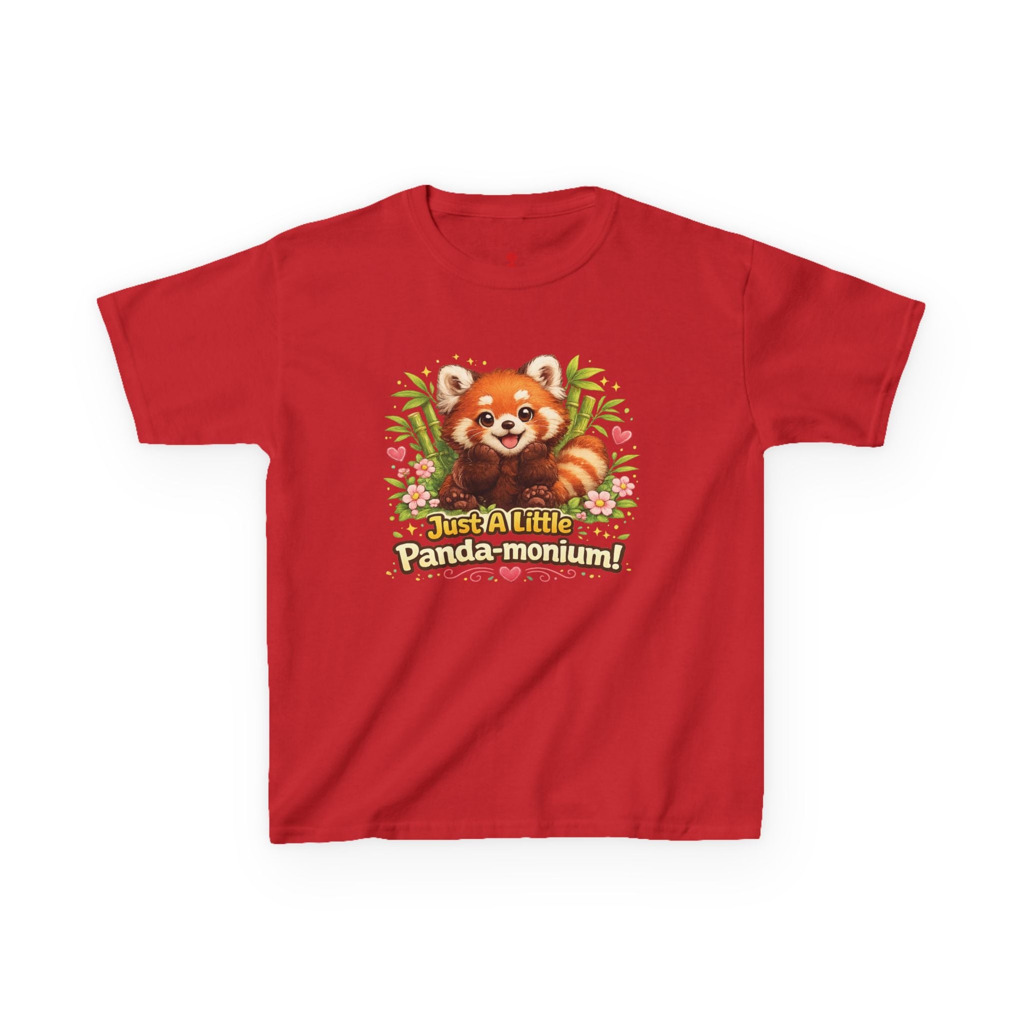 Red Panda Illustration Kids T-Shirt | "Just A Little Panda-monium"