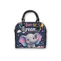 Cute Elephant "Dream Big" Shoulder Handbag — Whimsical Night Sky Kids Purse