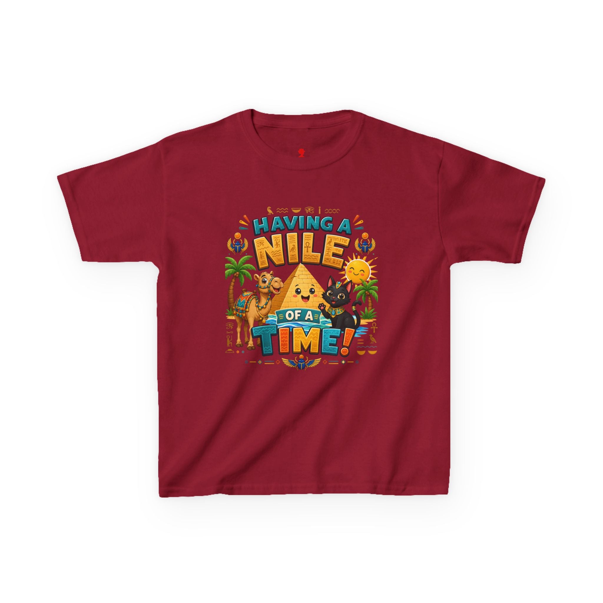 Having a Nile of a Time Kids Tee | Camel Pyramid Desert Cartoon